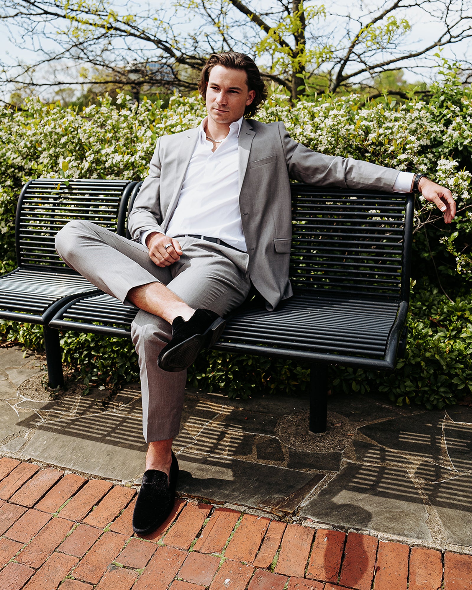 Side view of LAIGHT velvet loafers highlighting the sleek design and velvet material