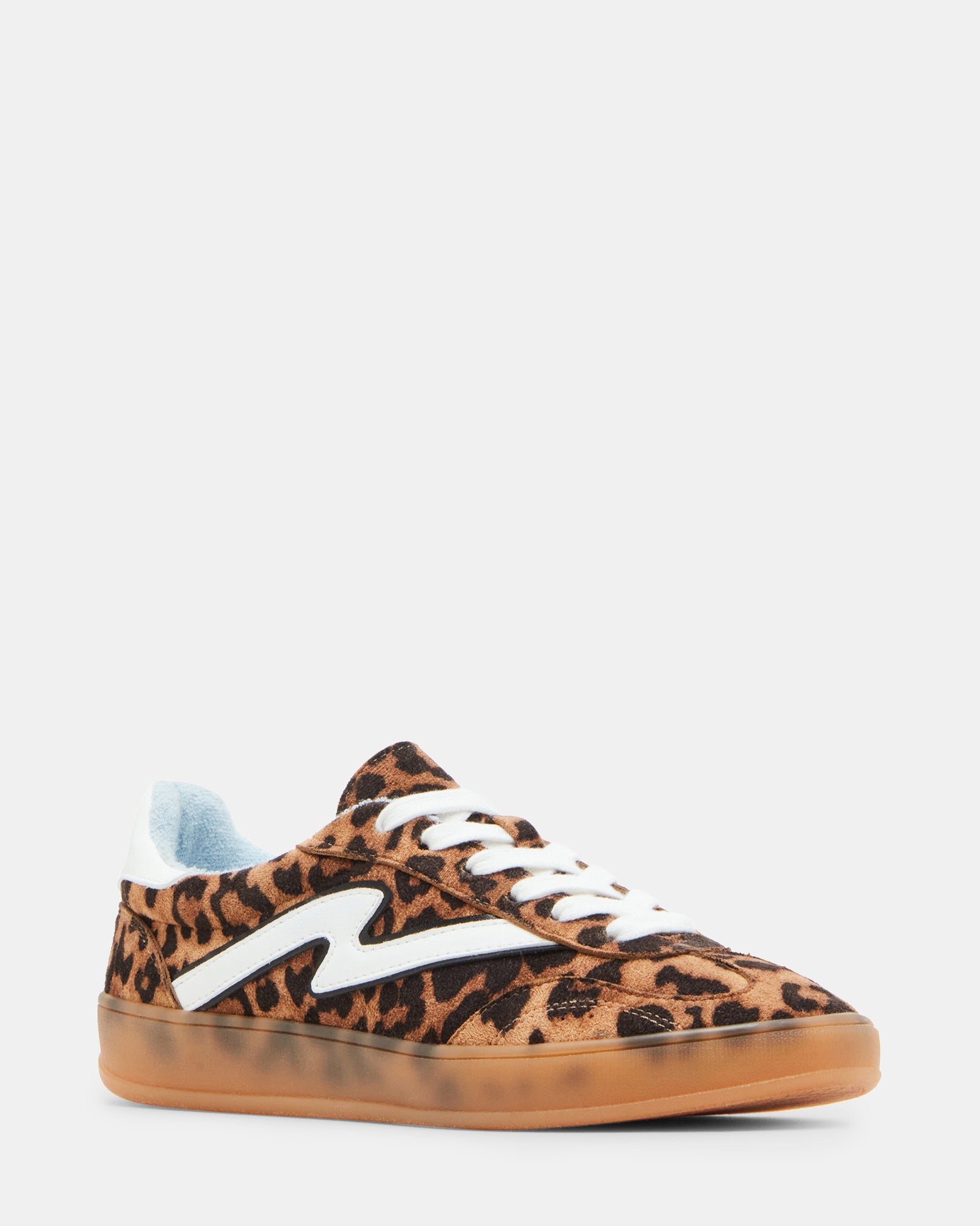 Side profile of the womens low-top lace-up sneakers
