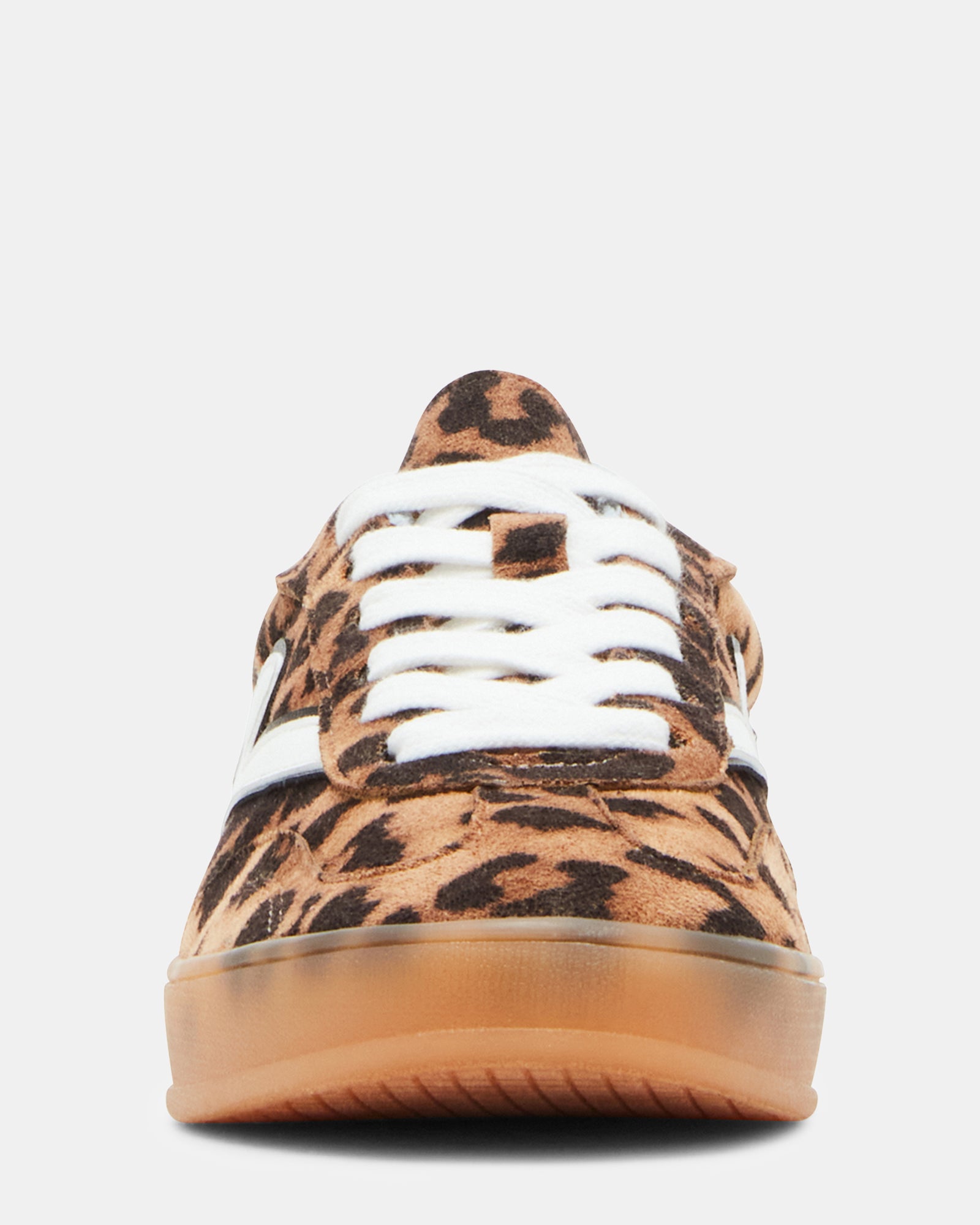 Close-up of the textured leopard print and lace detailing