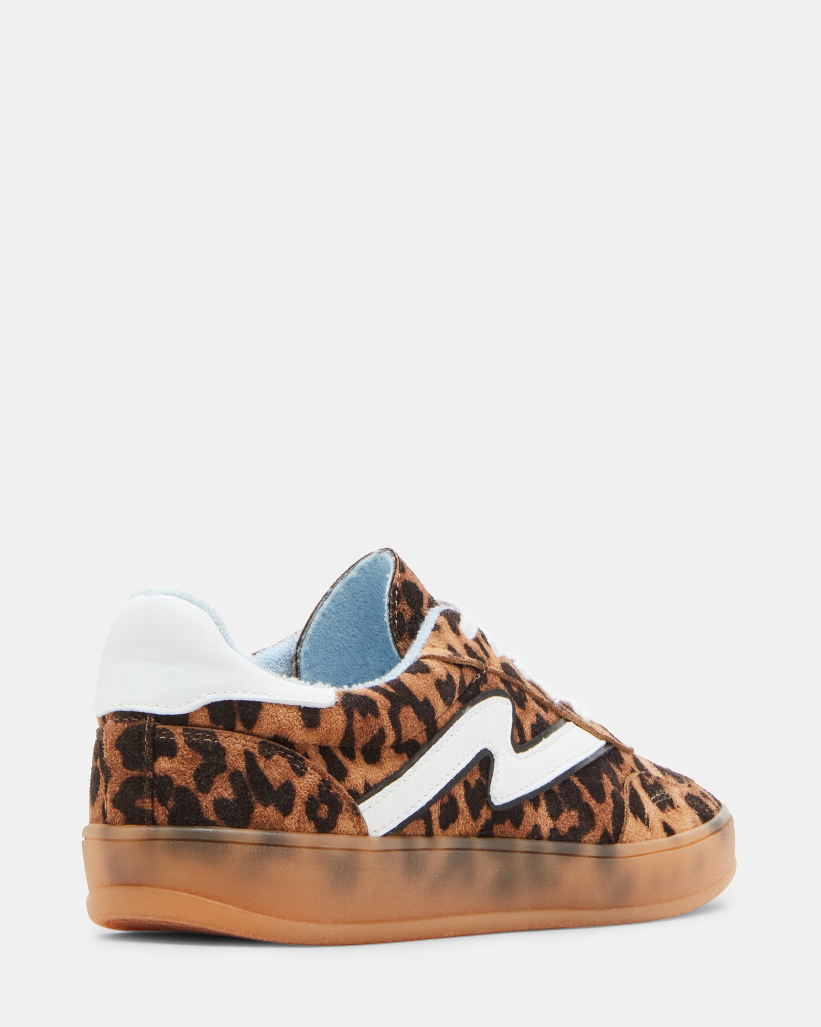Side profile of the womens low-top lace-up sneakers