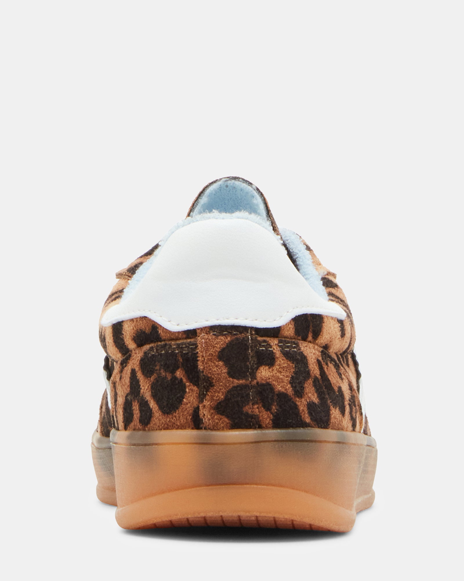 Close-up of the textured leopard print and lace detailing