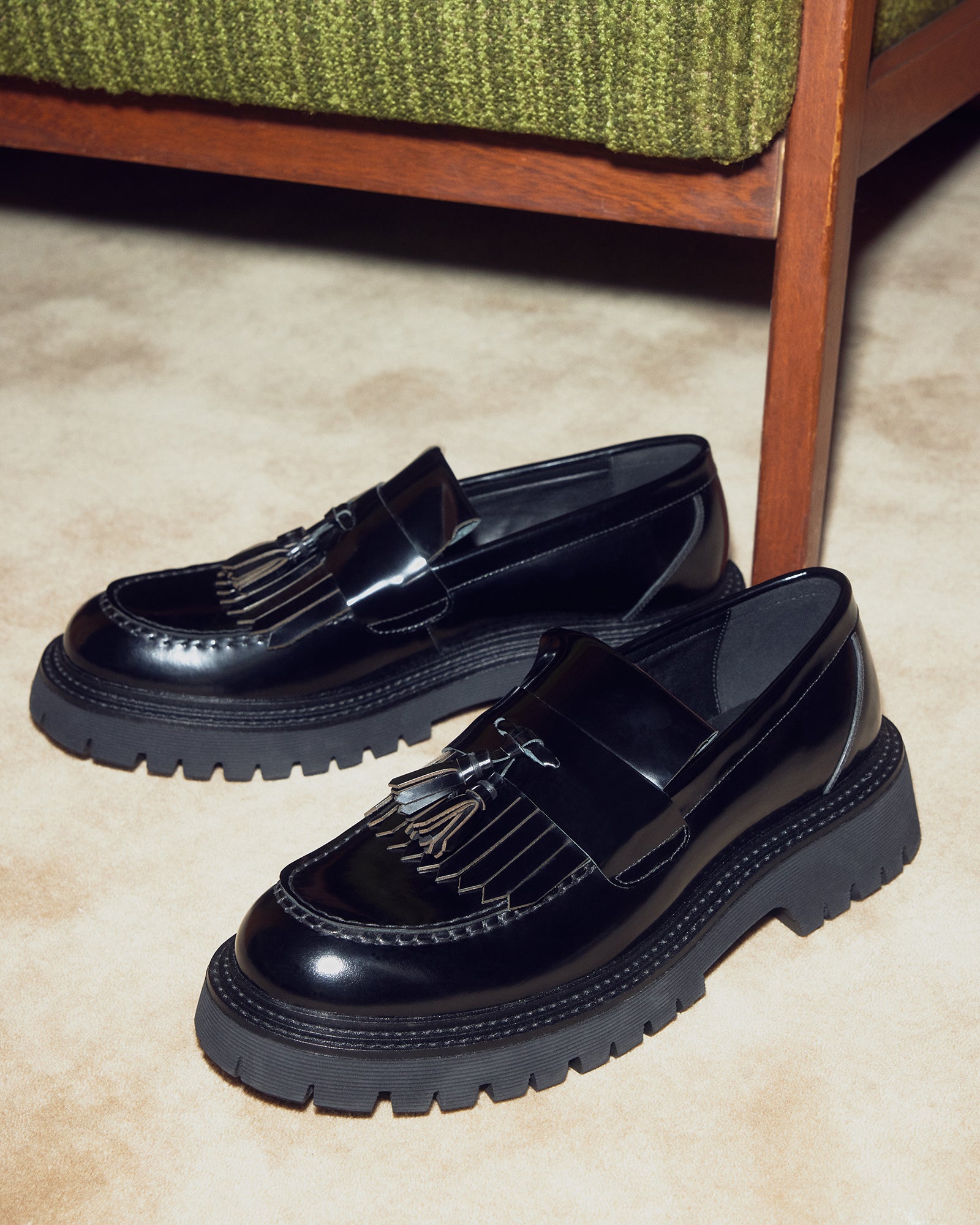 Side profile of ZEV mens loafers highlighting the sleek design