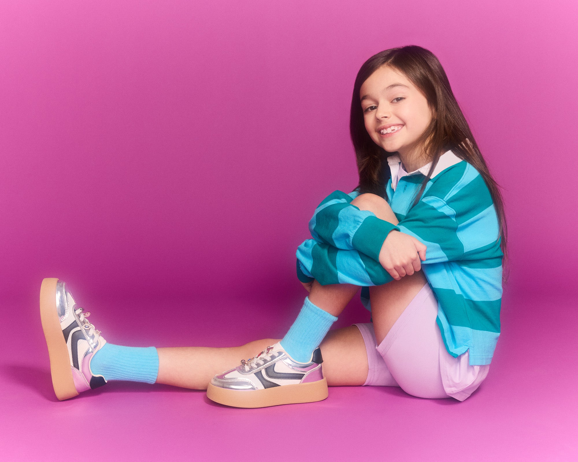Trendy kids platform shoes showing heel height and design