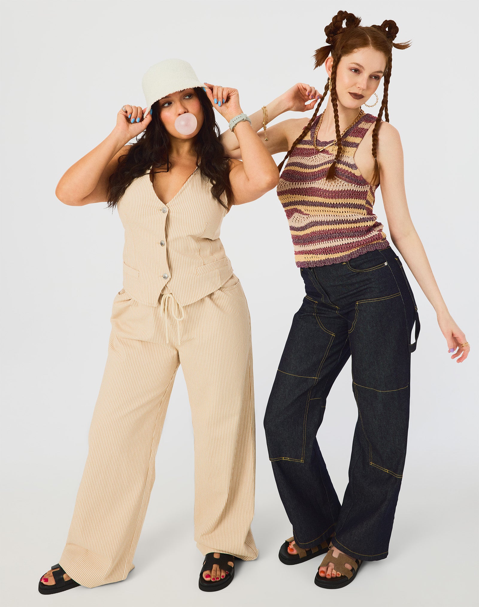Styled with a linen shirt over the crochet crop top for daily wear