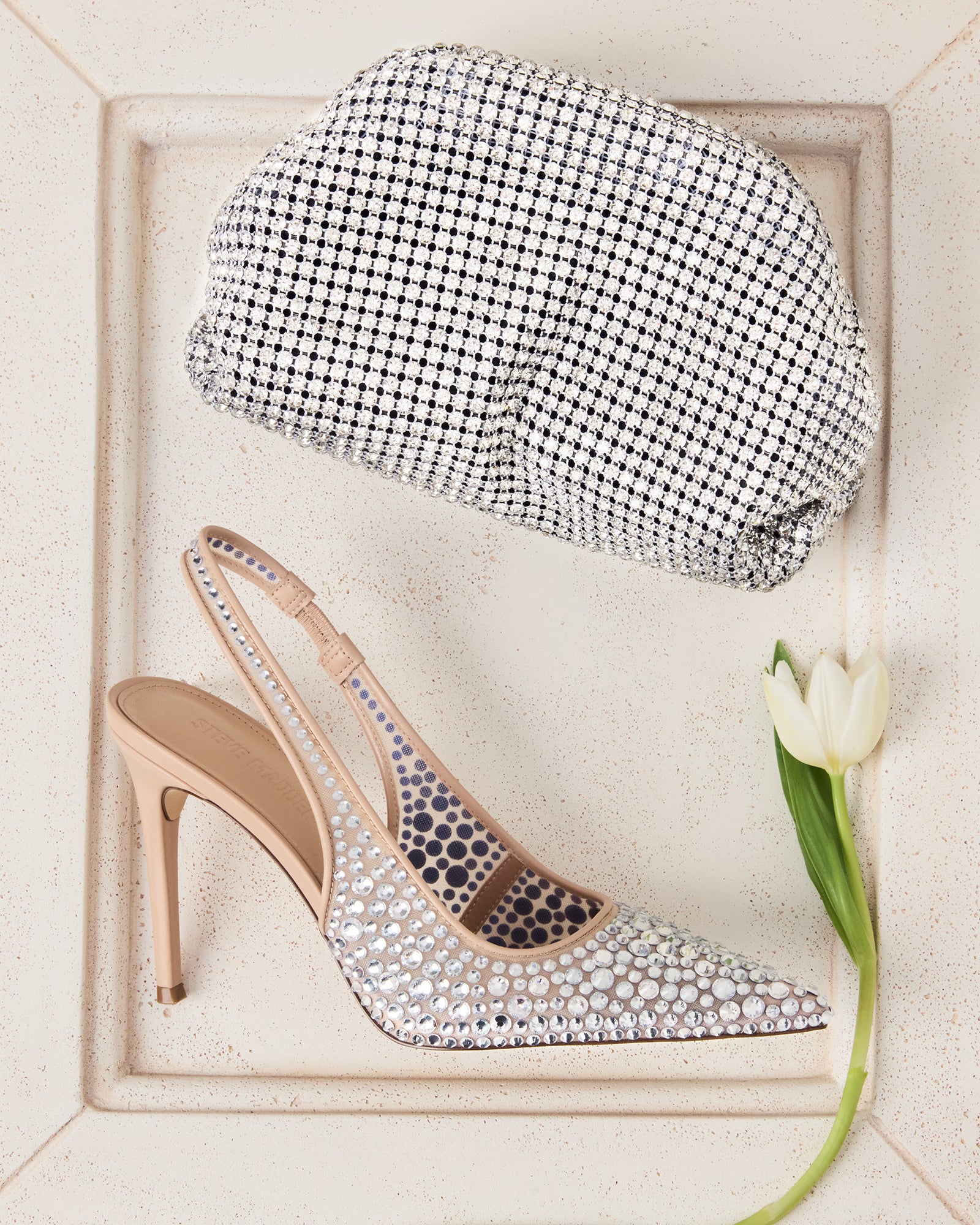 Black rhinestone heels with rhinestones on heel showcasing sparkle
