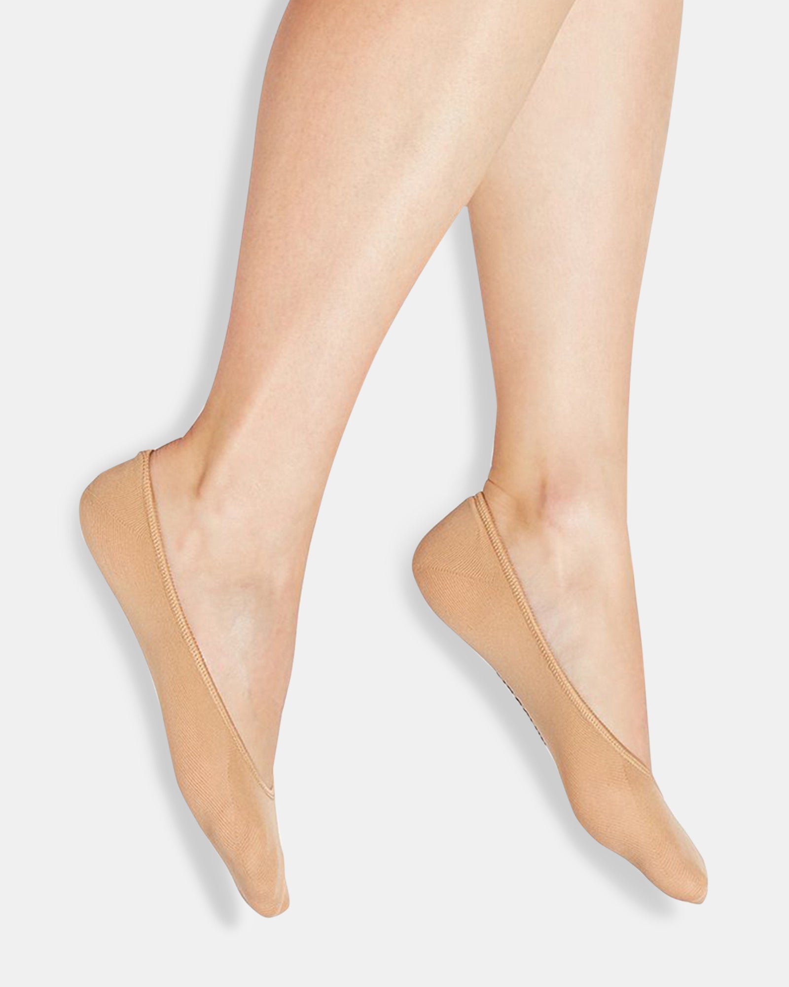 No show socks for women displayed with stylish loafers.