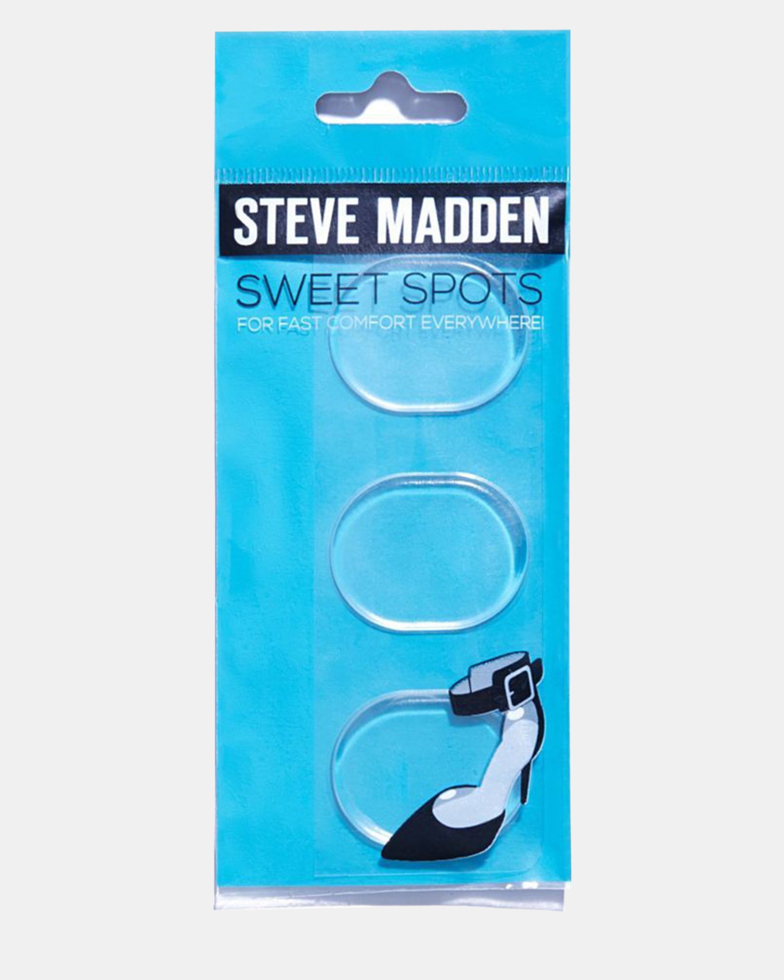 Steve Madden SweetSpots gel insoles applied to a running shoe heel