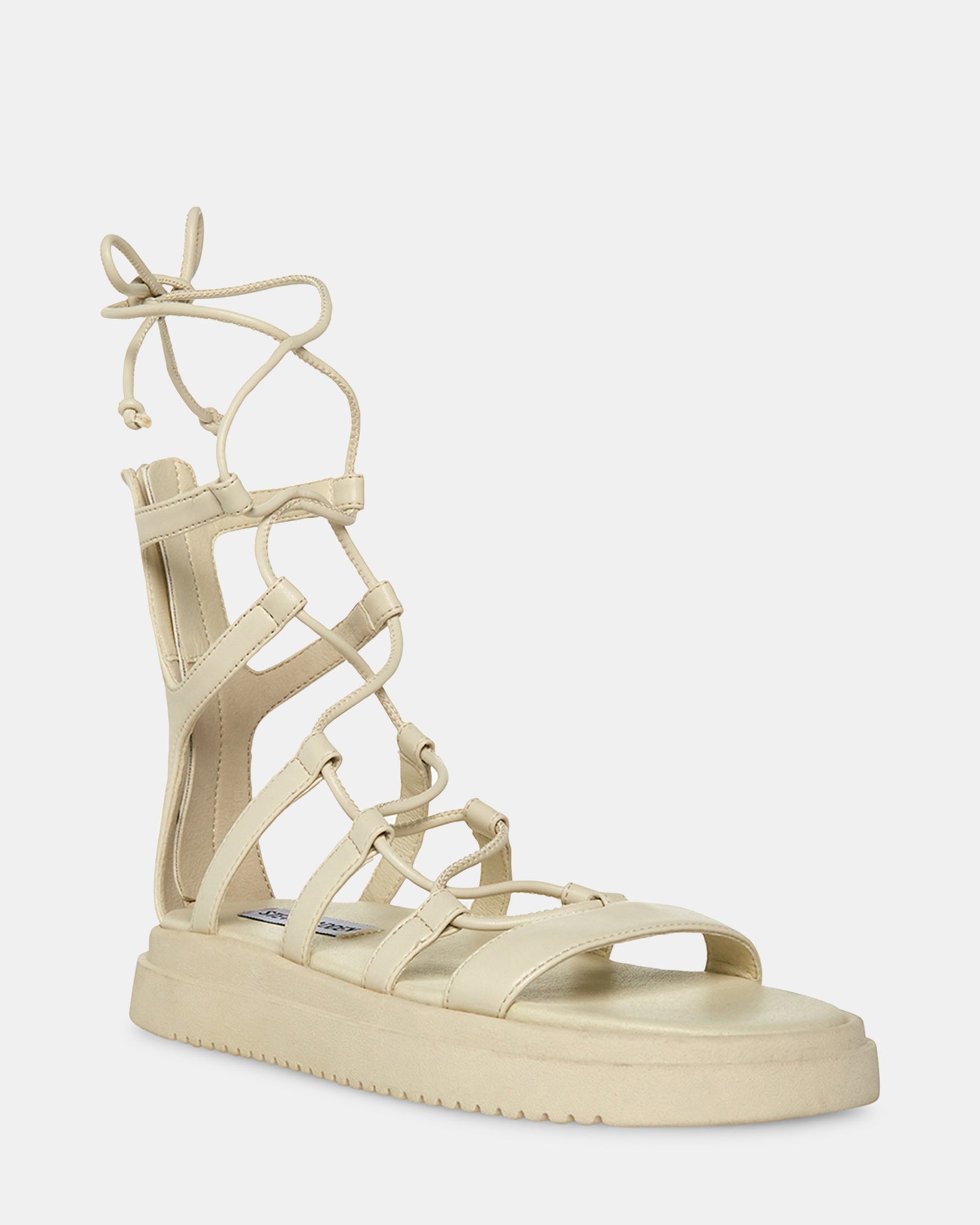 Side view showcasing the wide platform sole of the sandals.