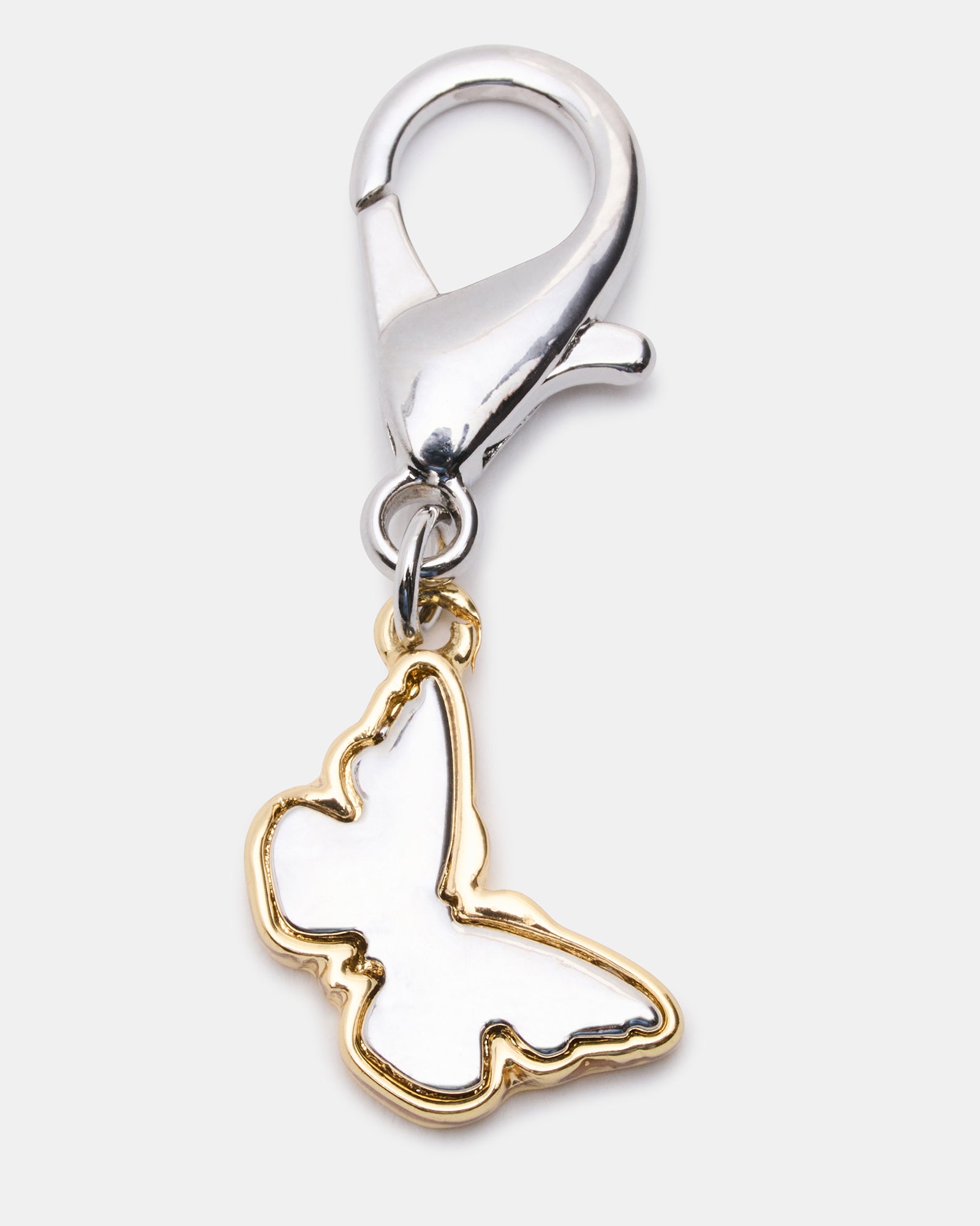 Detail shot of lightning bolt charm and rhinestone accents