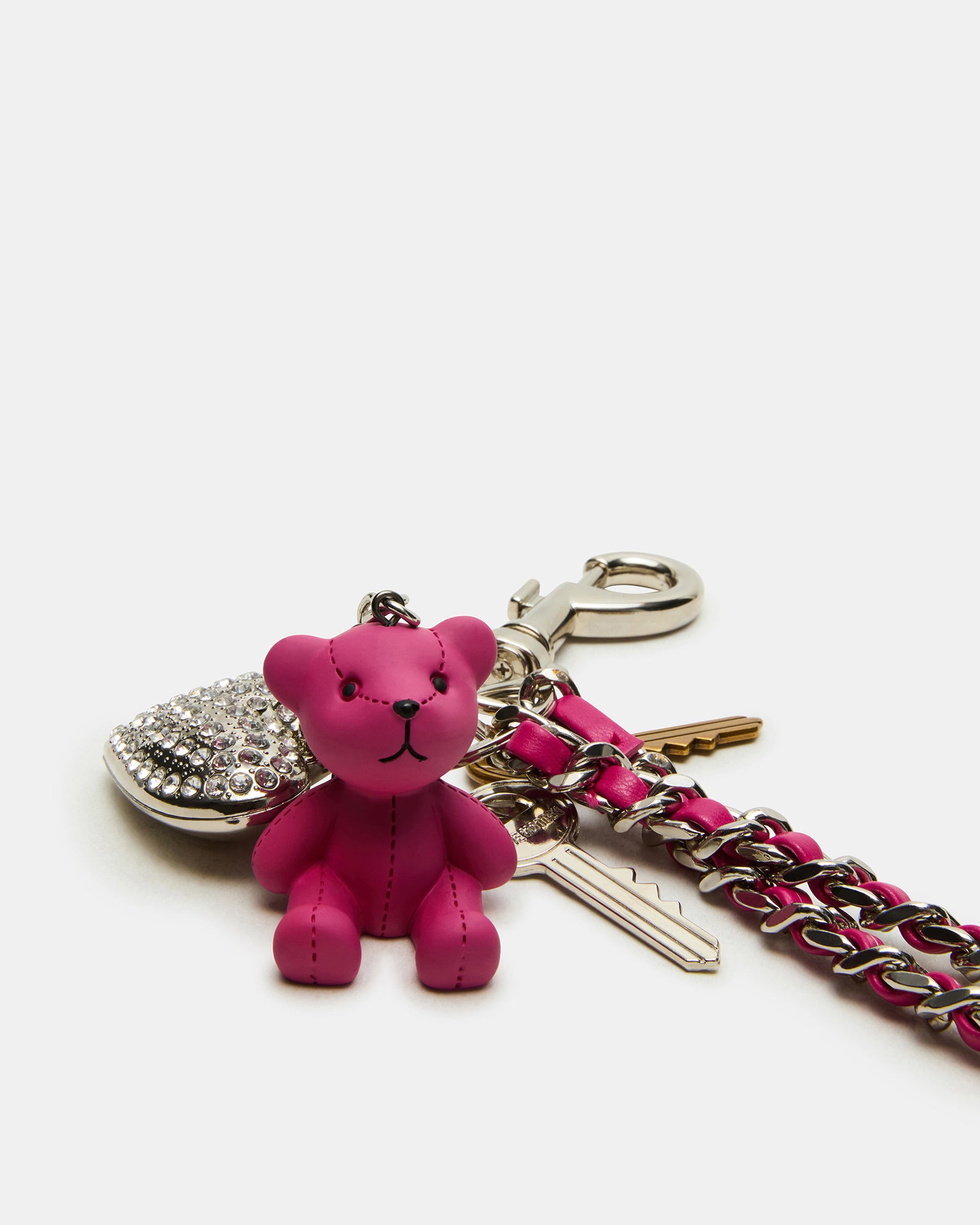 Bear charm attached to a keyring for versatile use