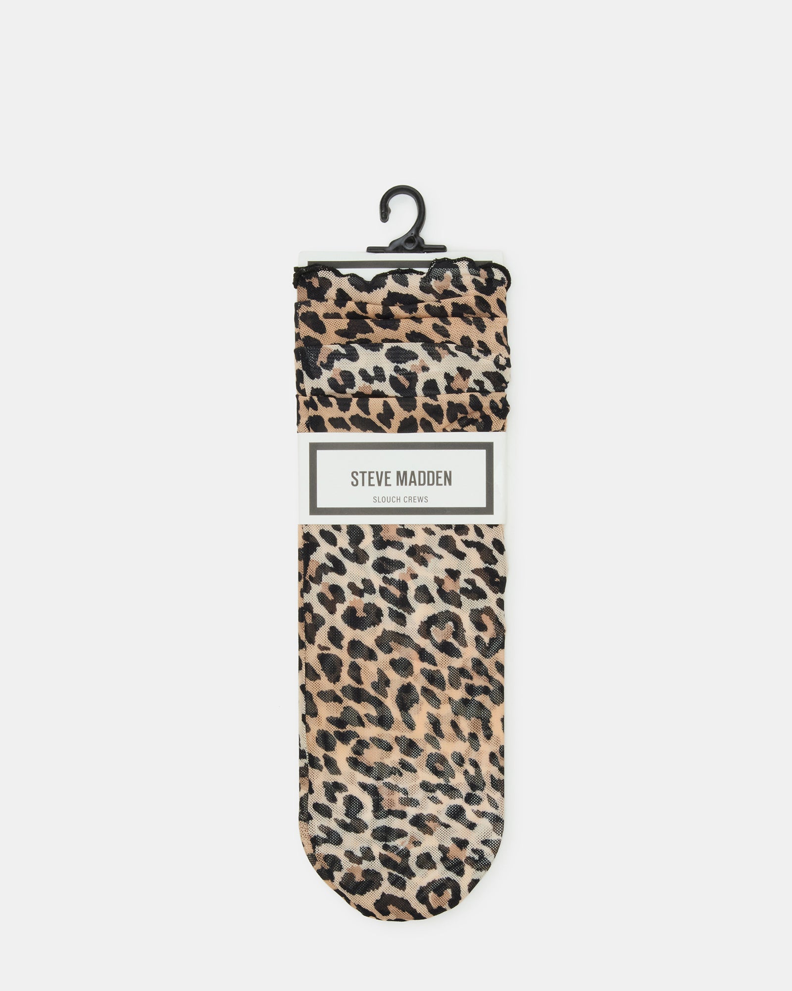Close-up of the leopard print pattern on breathable mesh fabric for a trendy look