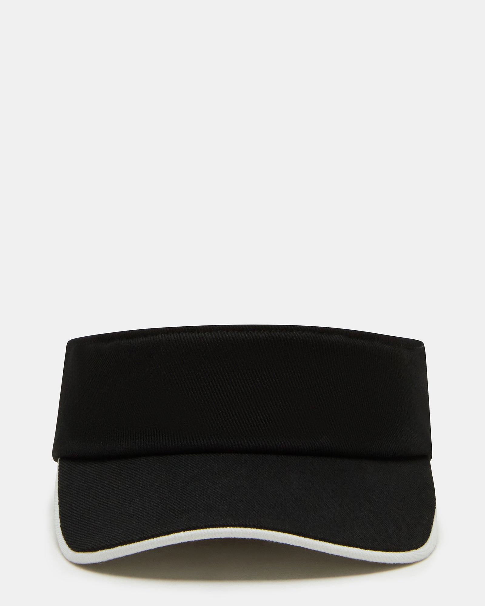 Black embroidered visor with sun protection during outdoor activity
