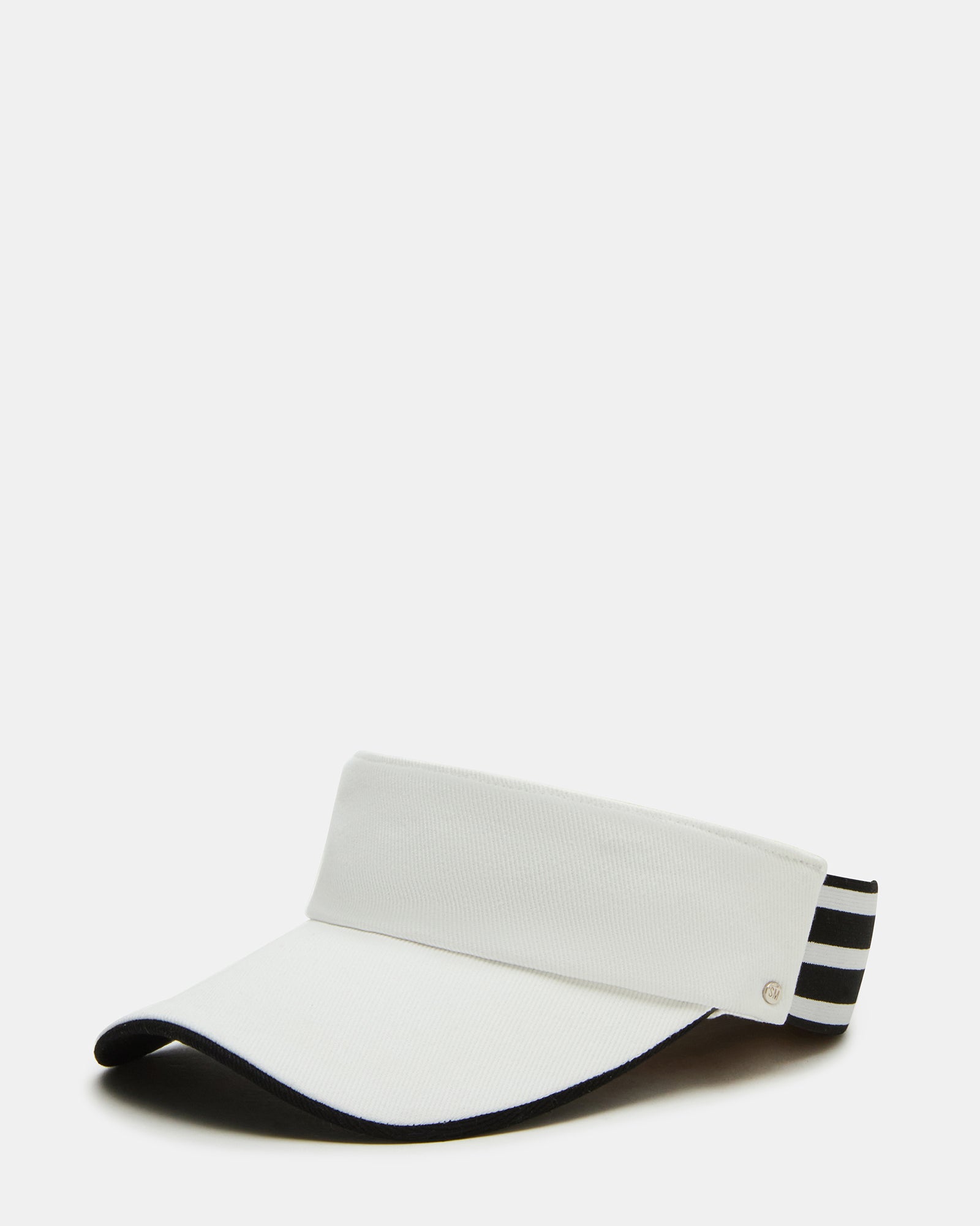 Close-up of breathable fabric and sweatband on embroidered golfing visor