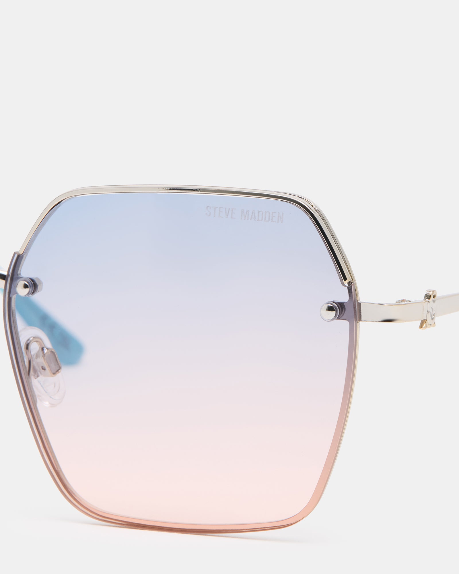Side angle of UV protection sunglasses showing temple and bridge design