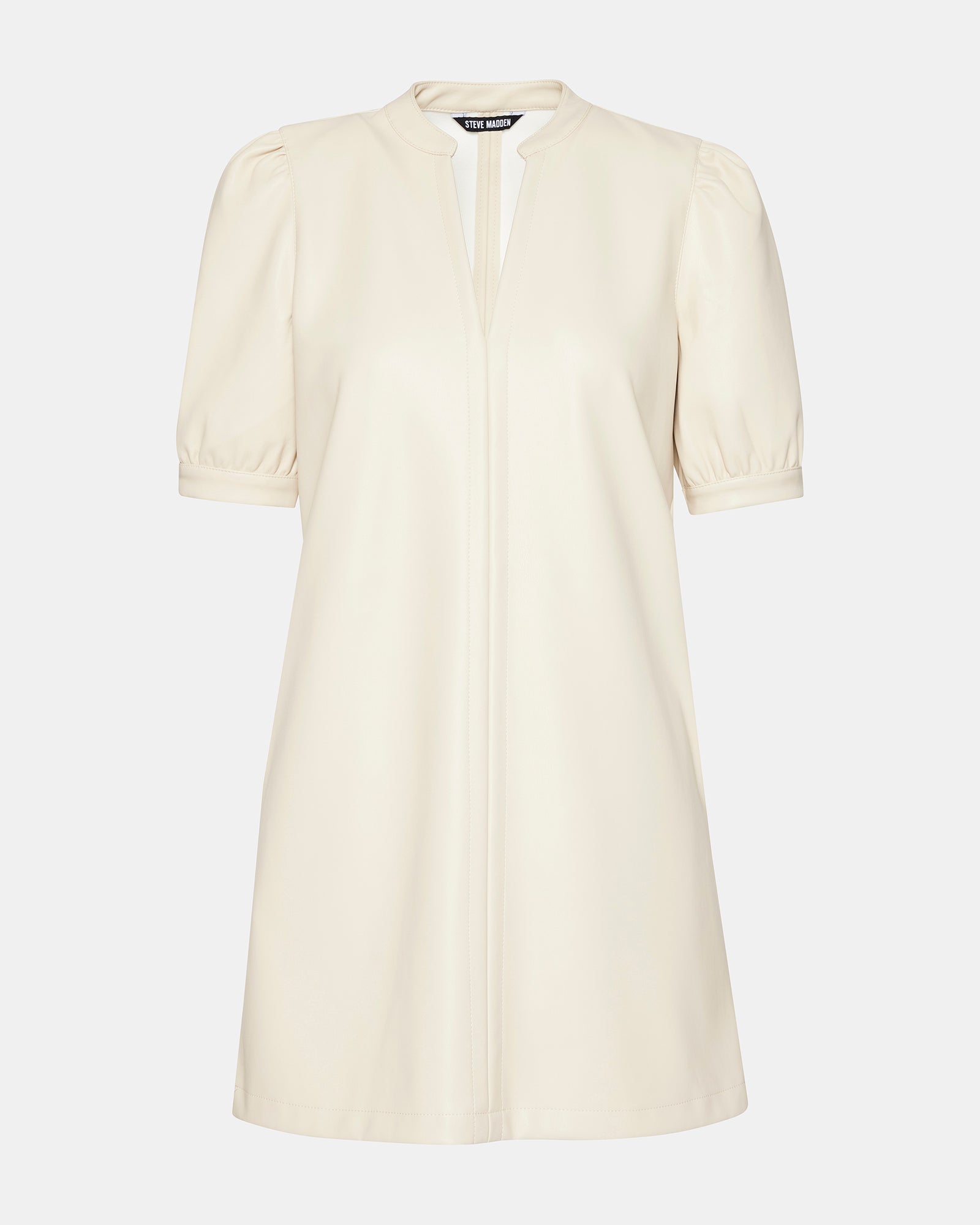 Close-up of puff sleeves and neckline detail for casual elegance