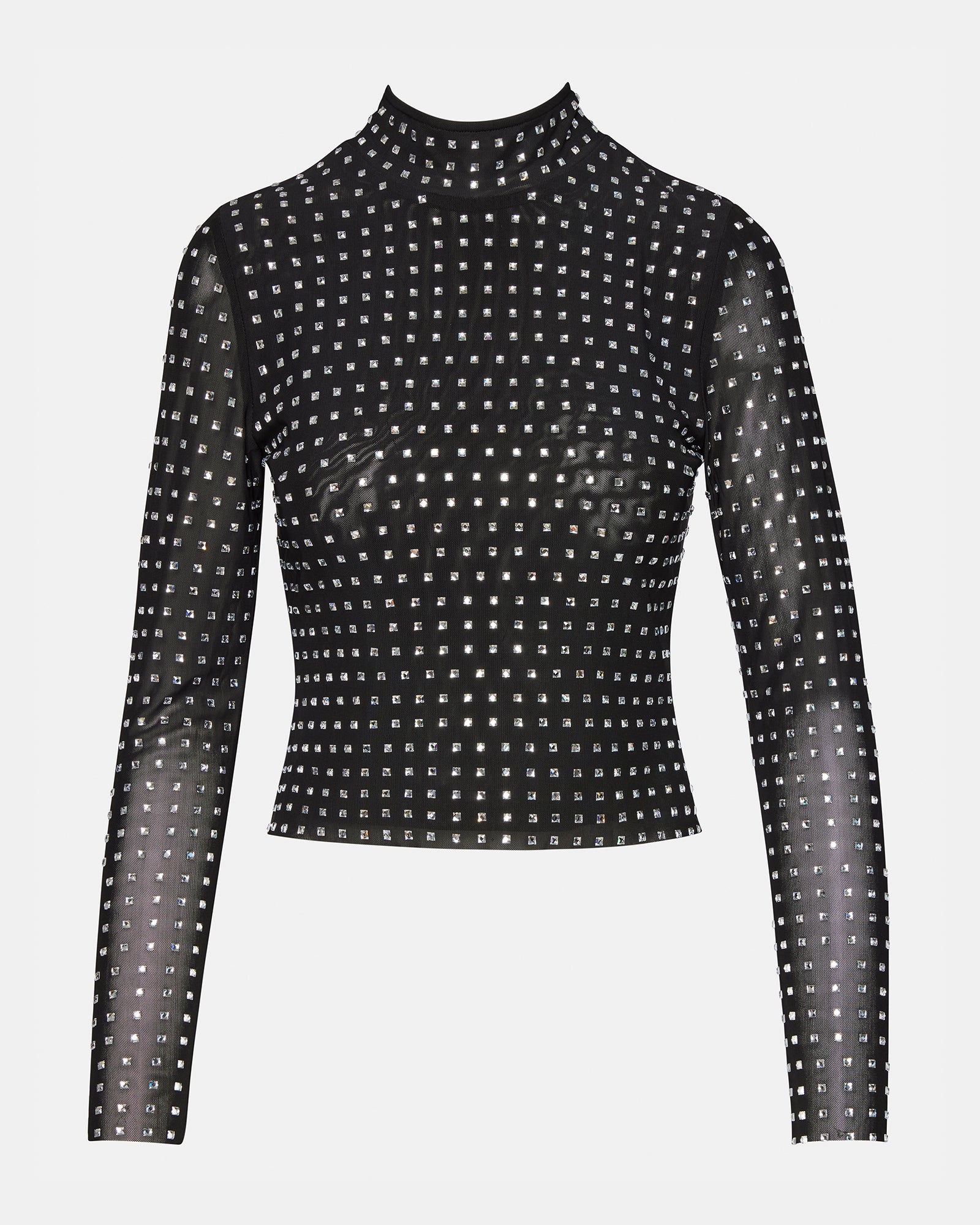Model wearing the black top in a casual setting, demonstrating its versatility.