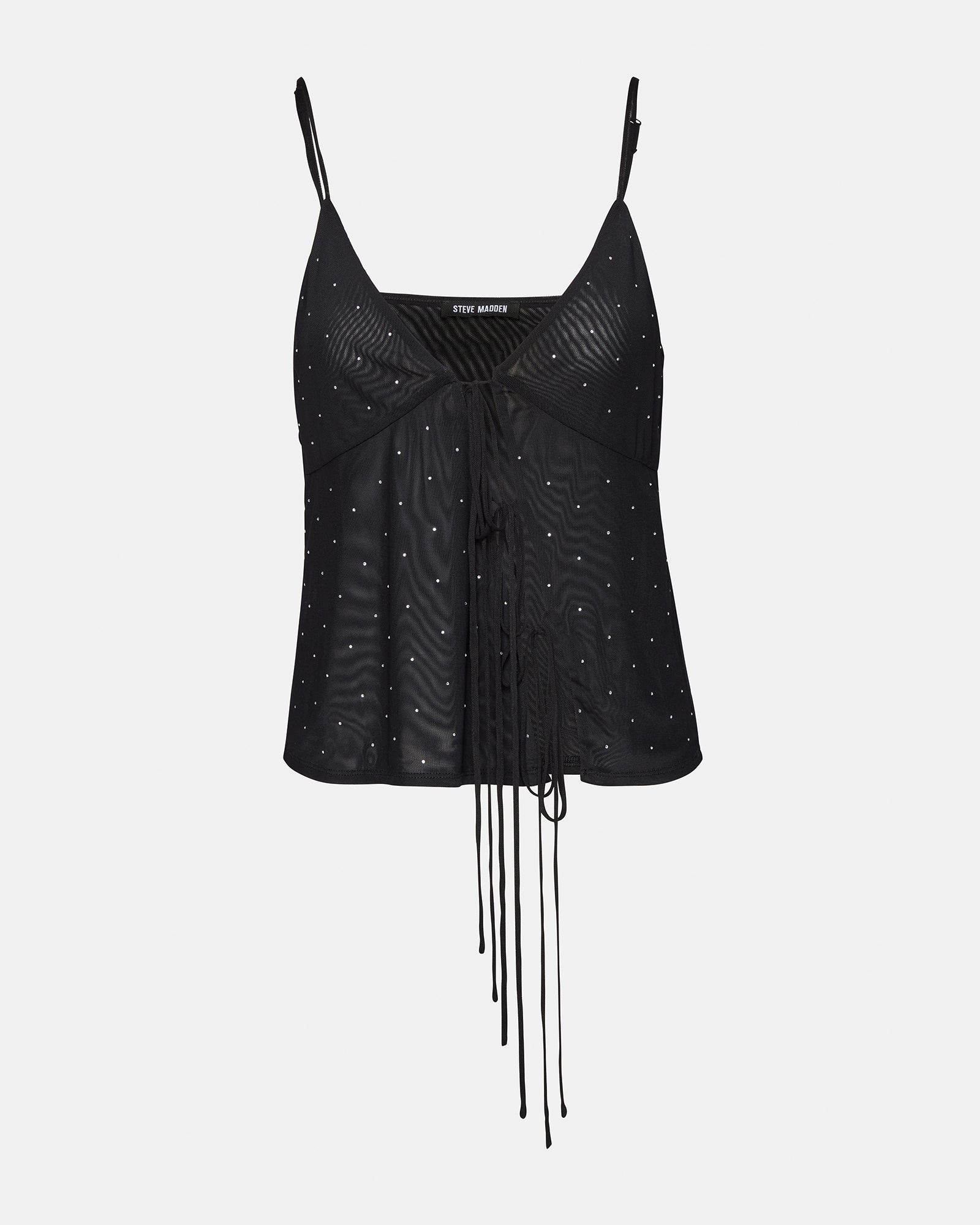Back view of the adjustable strap camisole, highlighting the fit.