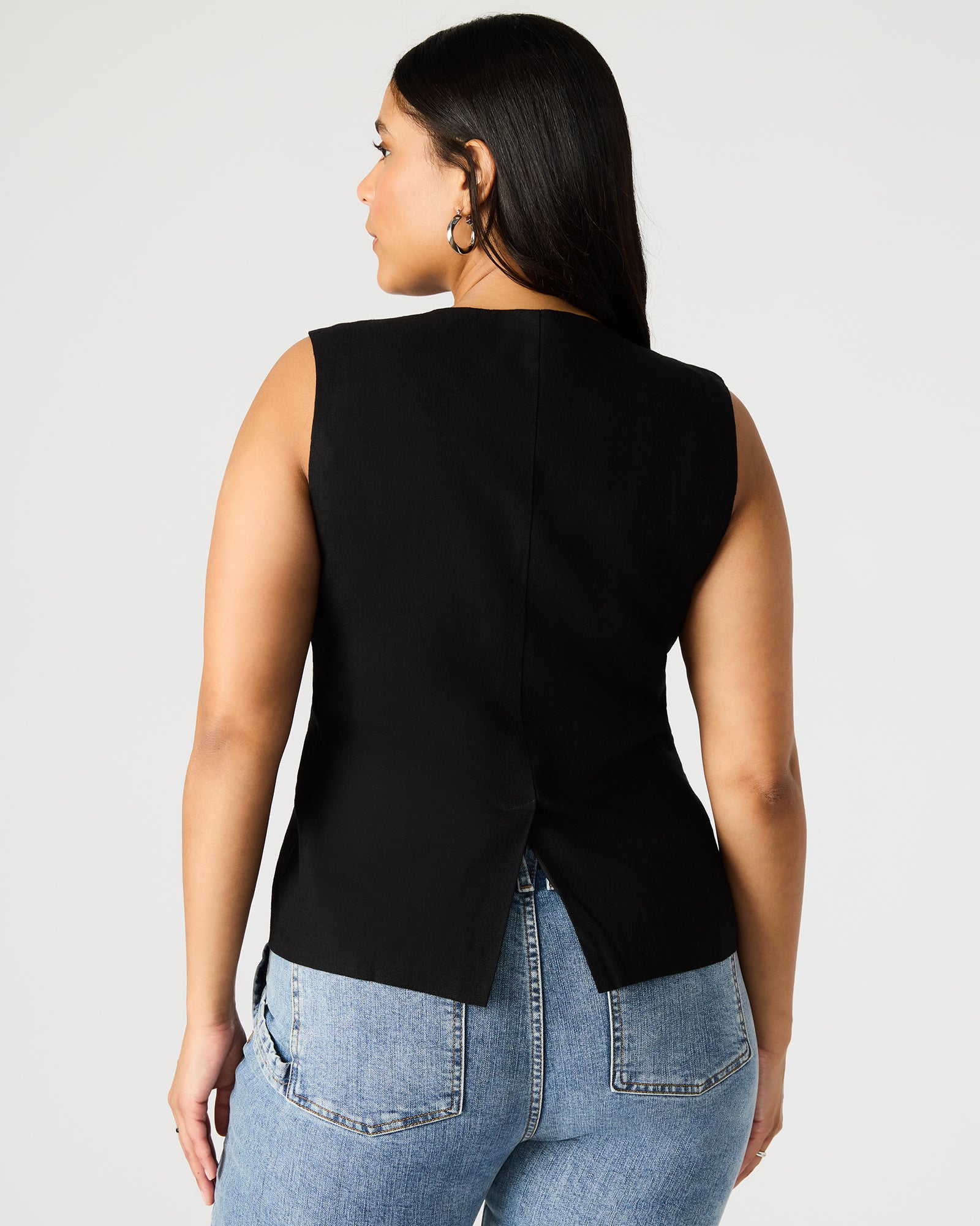 Full-length shot of Wesley vest top ideal for casual summer wear