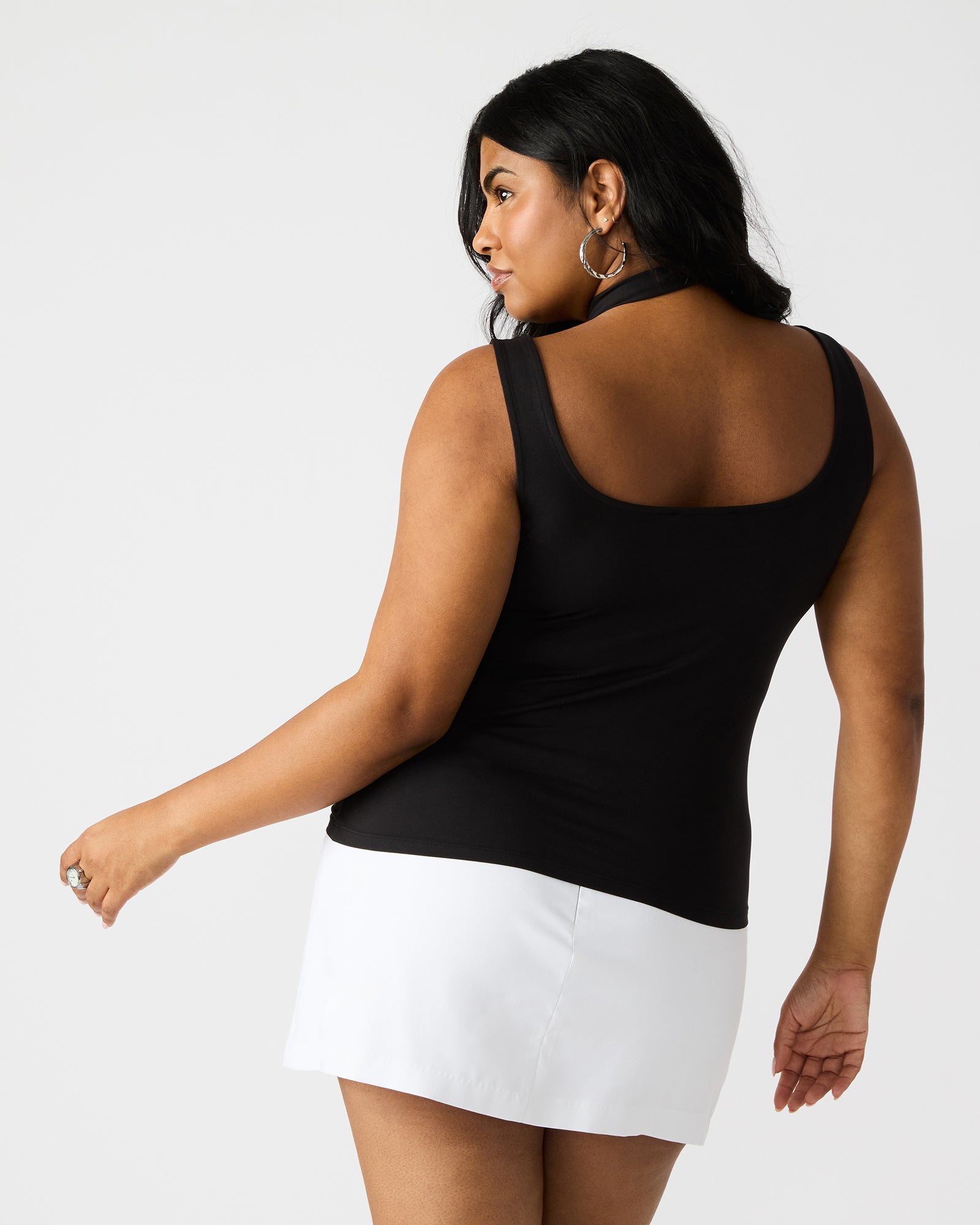 Back view of the crisscross halter top for a night out