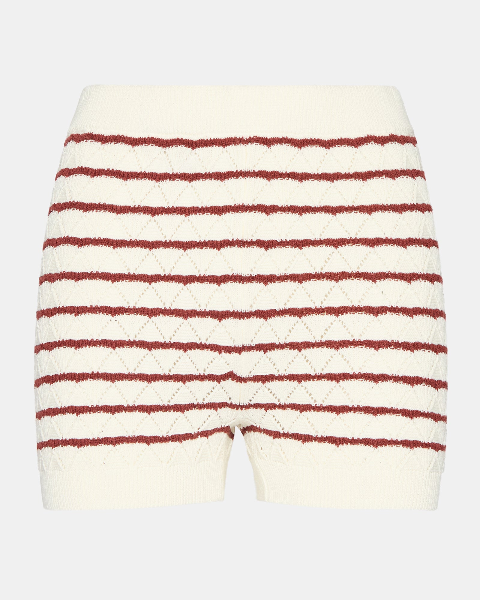 Close-up of Norris knit shorts fabric, highlighting the soft cotton blend.