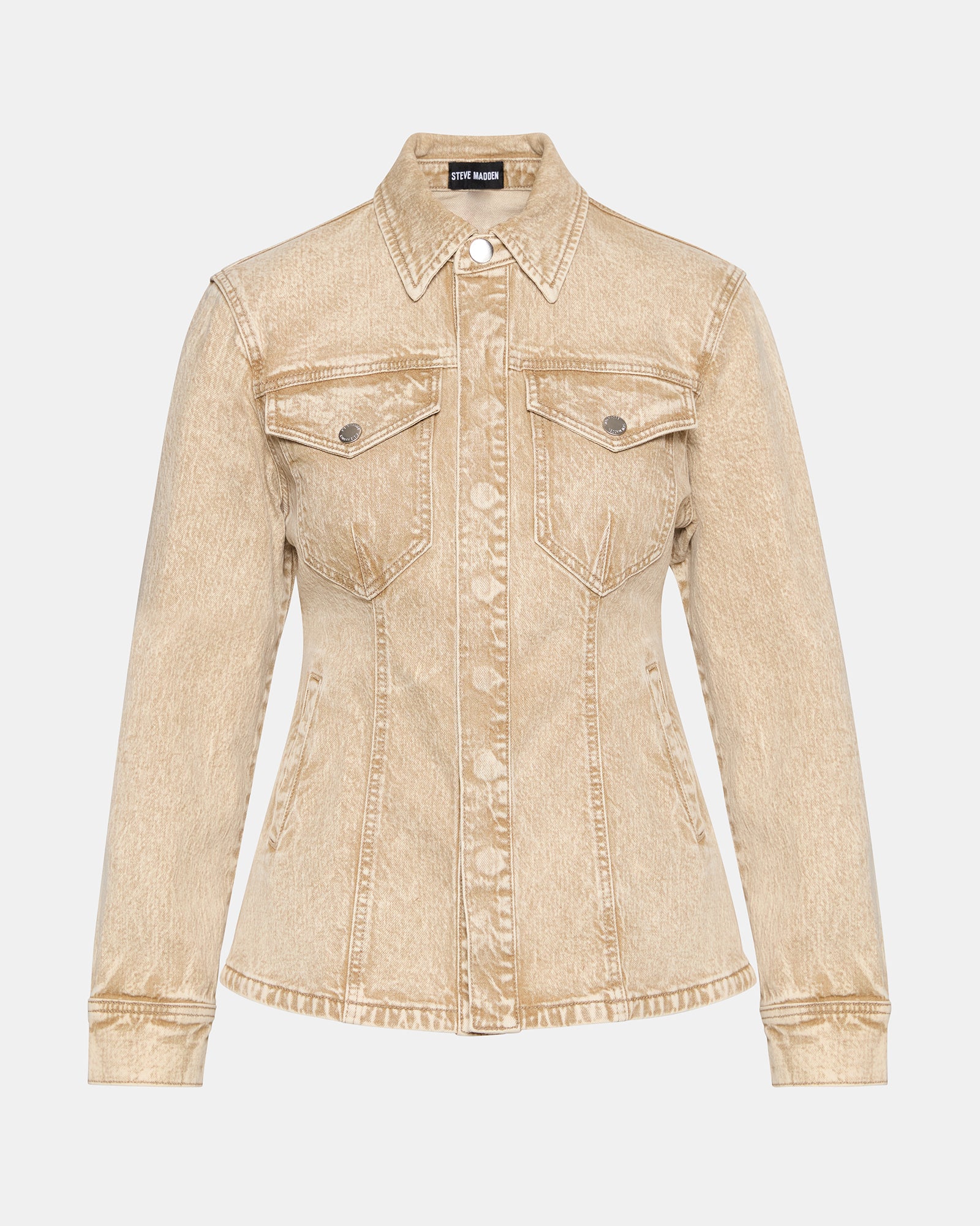 Back view showcasing the relaxed fit of this oversized denim jacket