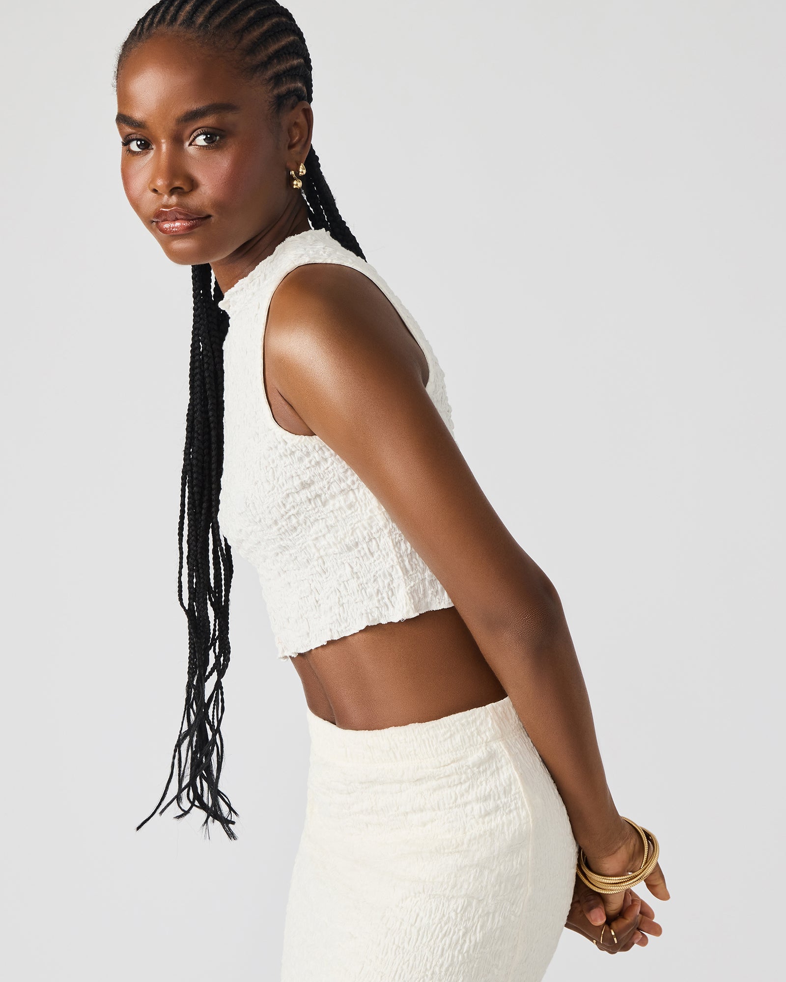 Back angle showcasing the full silhouette of the maxi maxi skirt, styled for womens summer travel.