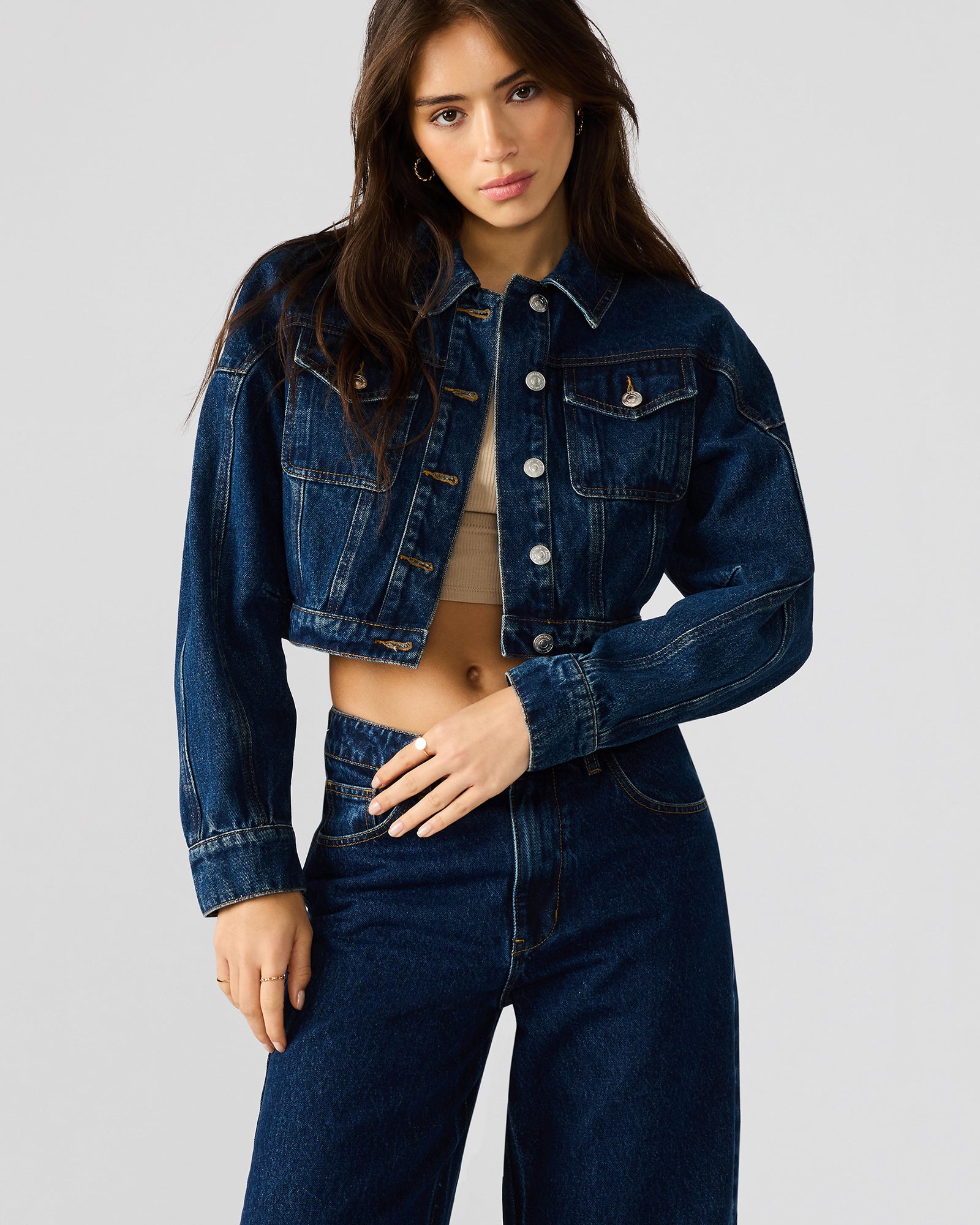 Brixton denim jacket men wearing unbuttoned over white tee