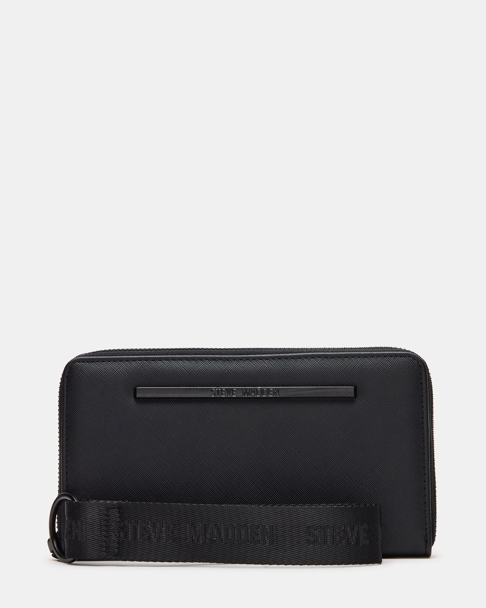 Close-up of Coach wristlet wallet showing zipper and card slots