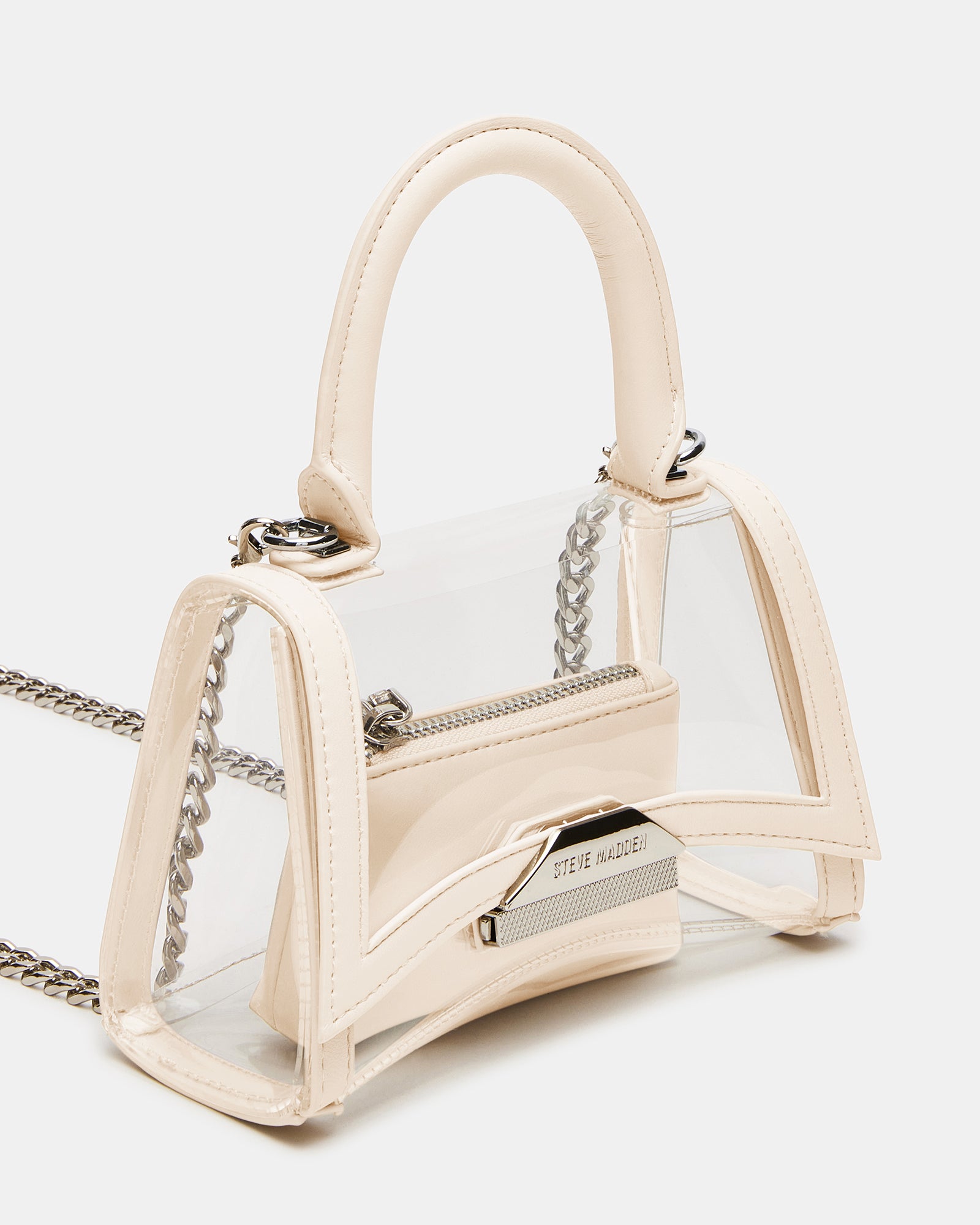 ALLYX clear handbag with top handle and chain strap, ideal for daily use