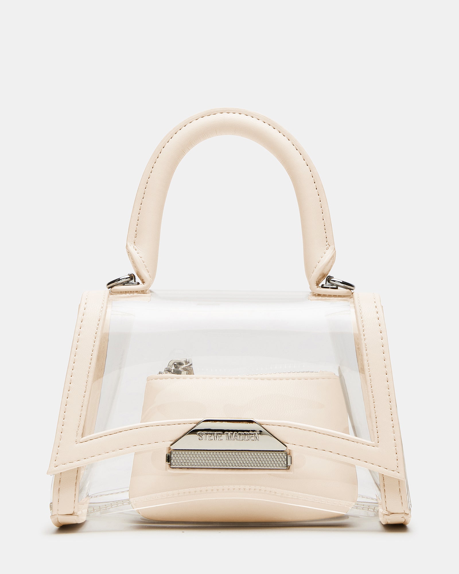 ALLYX clear handbag with top handle and chain strap, ideal for daily use
