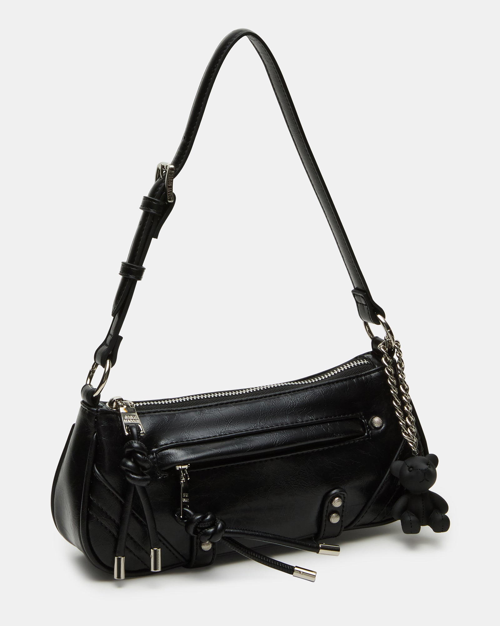 Detail of the hooded zipper pocket and adjustable strap of the crossbody bag bags variant