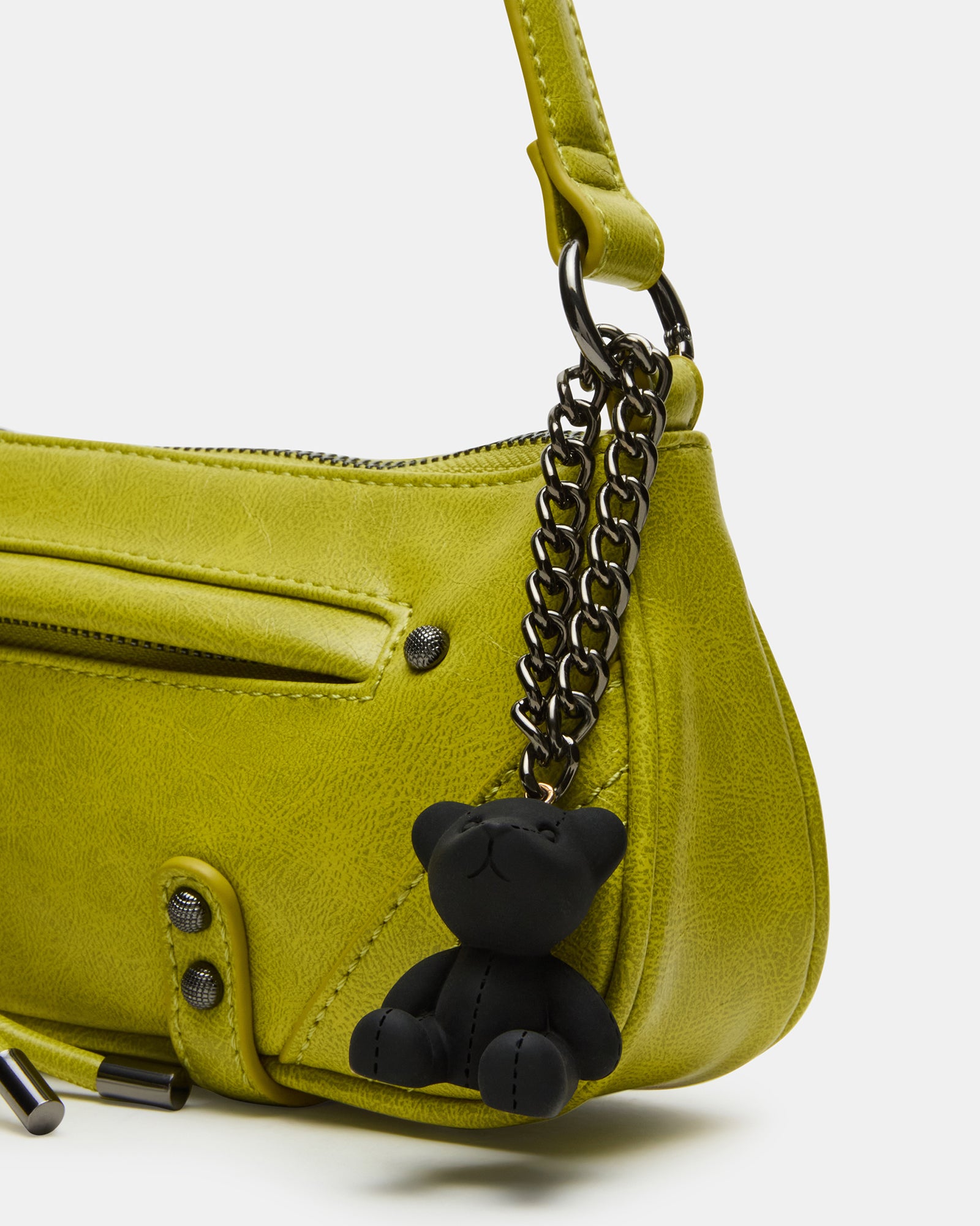 Becka Lime Crossbody Bag with Teddy Bear Charm – Versatile Women's Shoulder Bag - Image 2