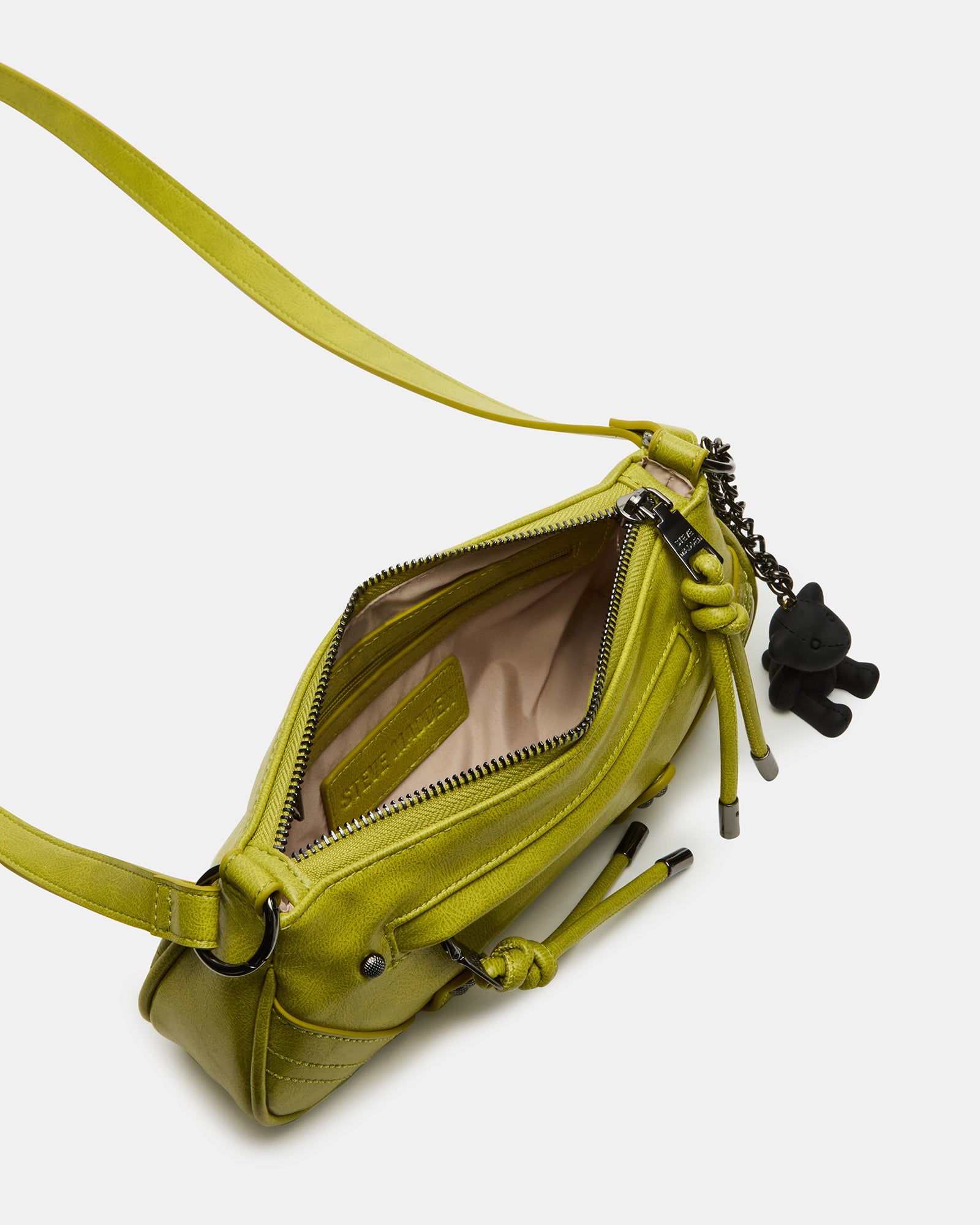 Becka Lime Crossbody Bag with Teddy Bear Charm – Versatile Women's Shoulder Bag - Image 4