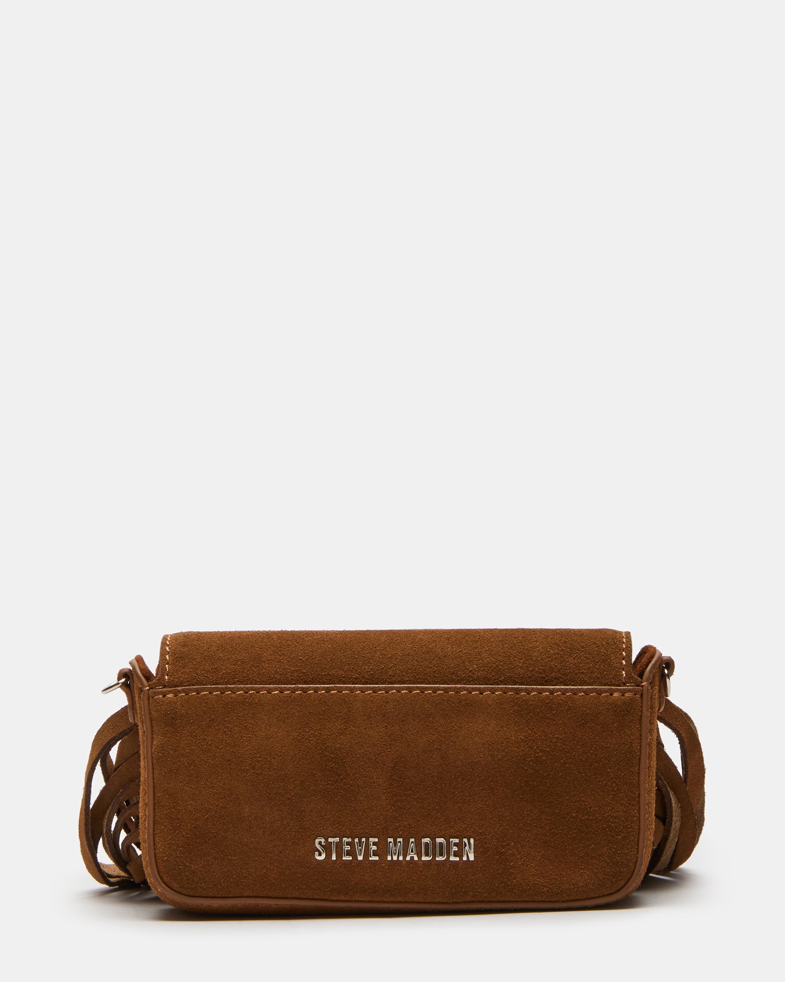 Close-up of the suede texture and snap closure details