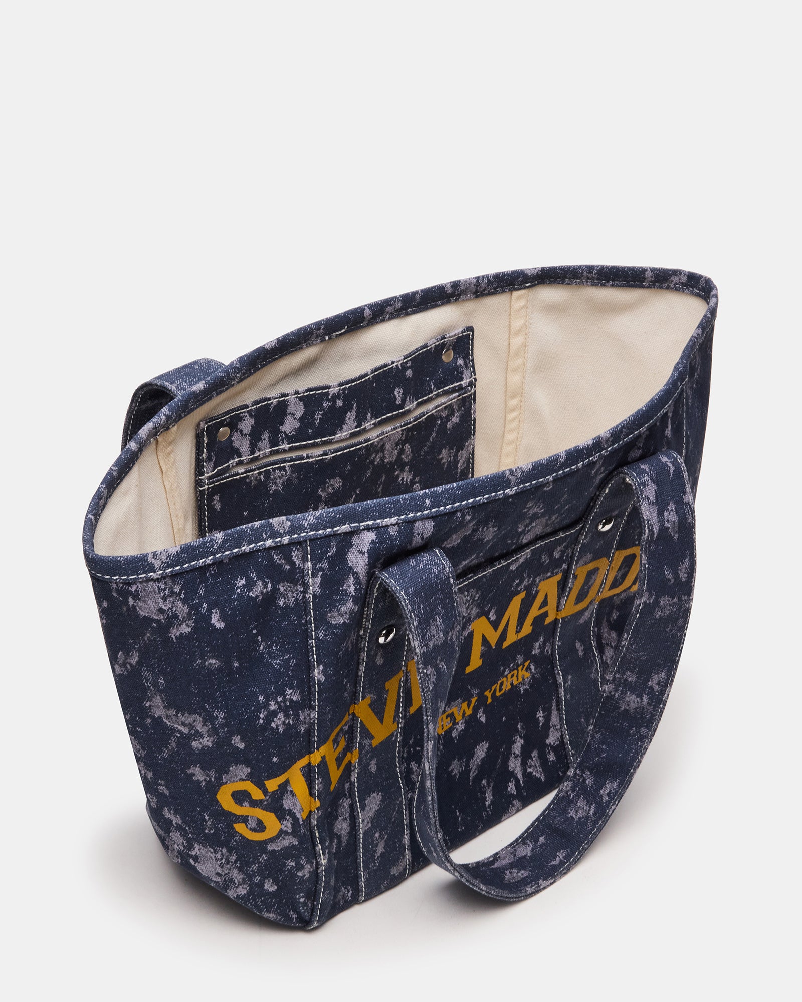 Side view of summer shoulder bag with front pocket access