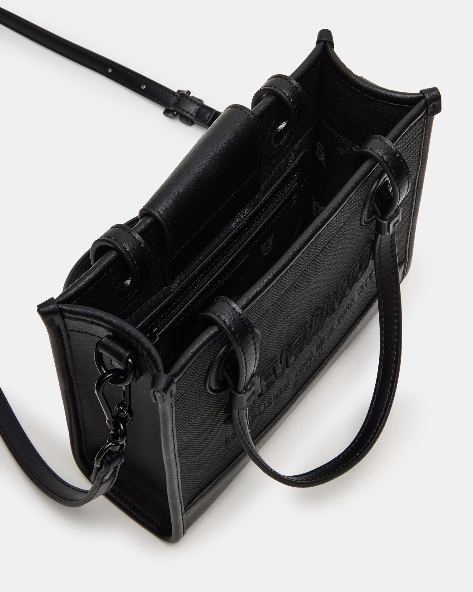 Close-up of the mini tote bags interior organizer pouch