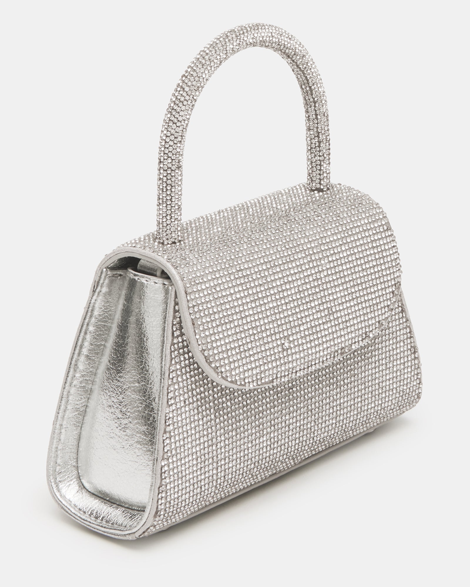 Close-up of the rhinestone embellishments on the mini bag.