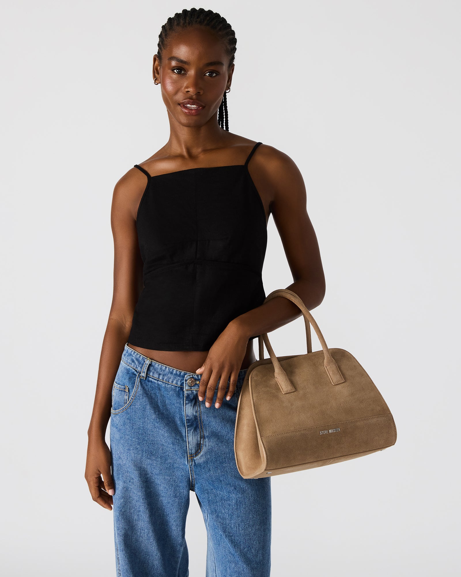 Overhead shot showing tote bag interior space with essentials