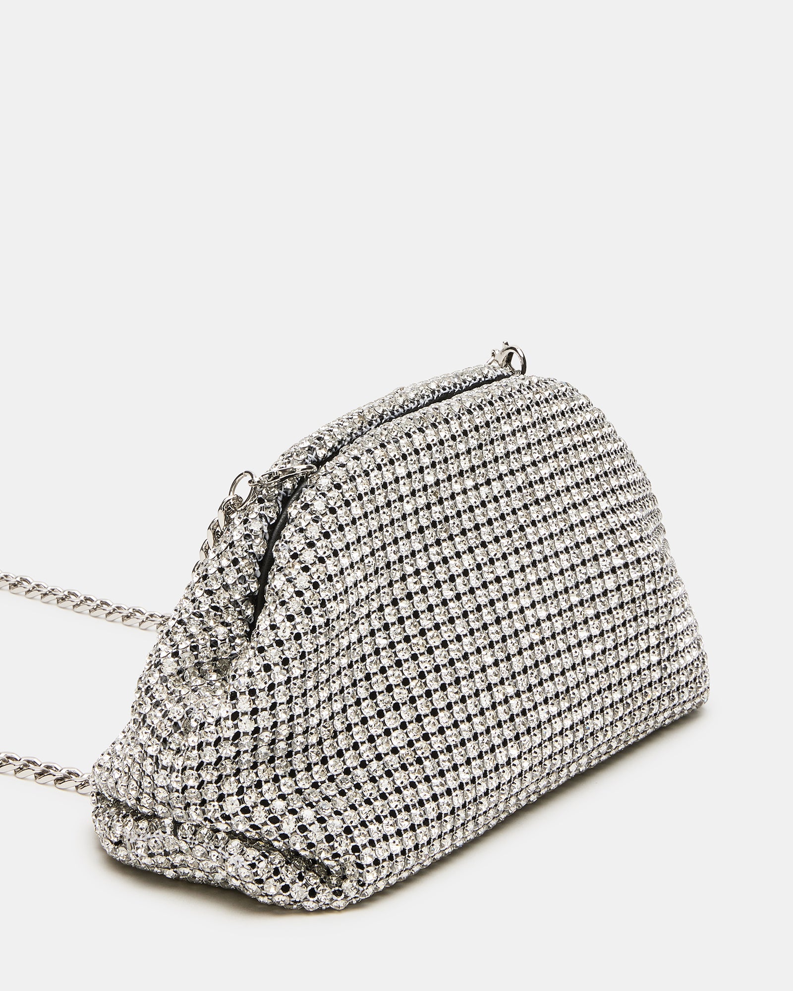 Elegant rhinestone clutch with vintage clamshell closure suitable for evening wear