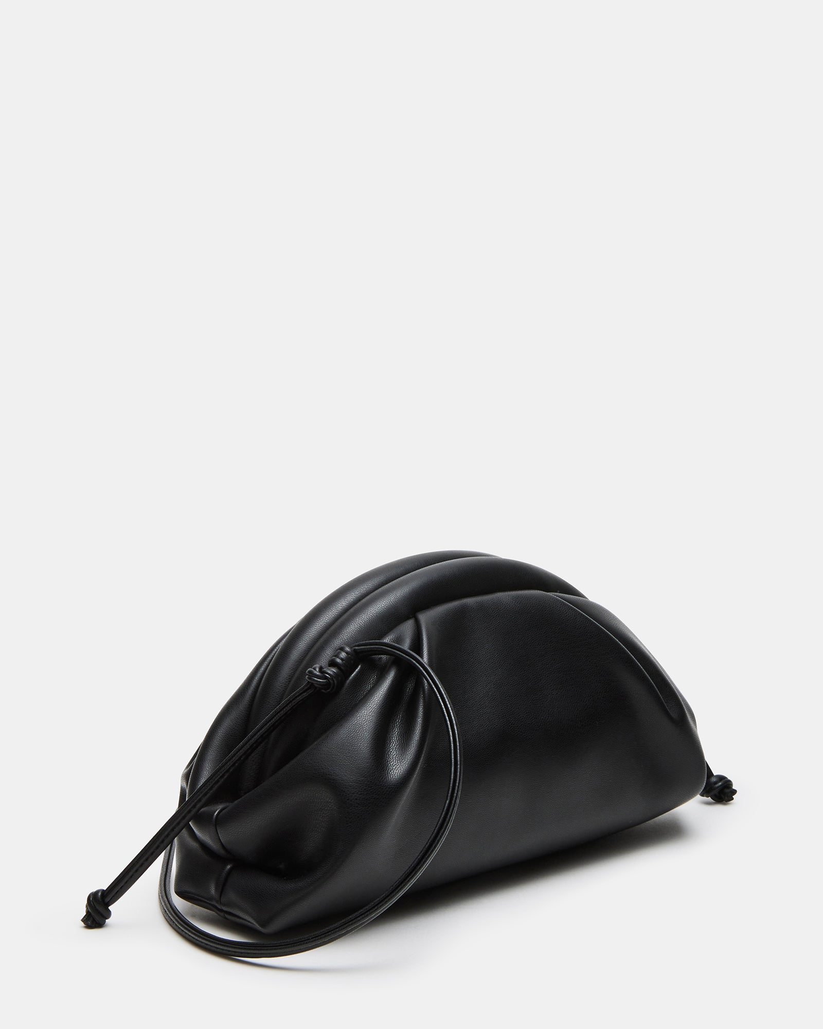 Hailee crossbody bag worn over the shoulder, showcasing its sleek black design