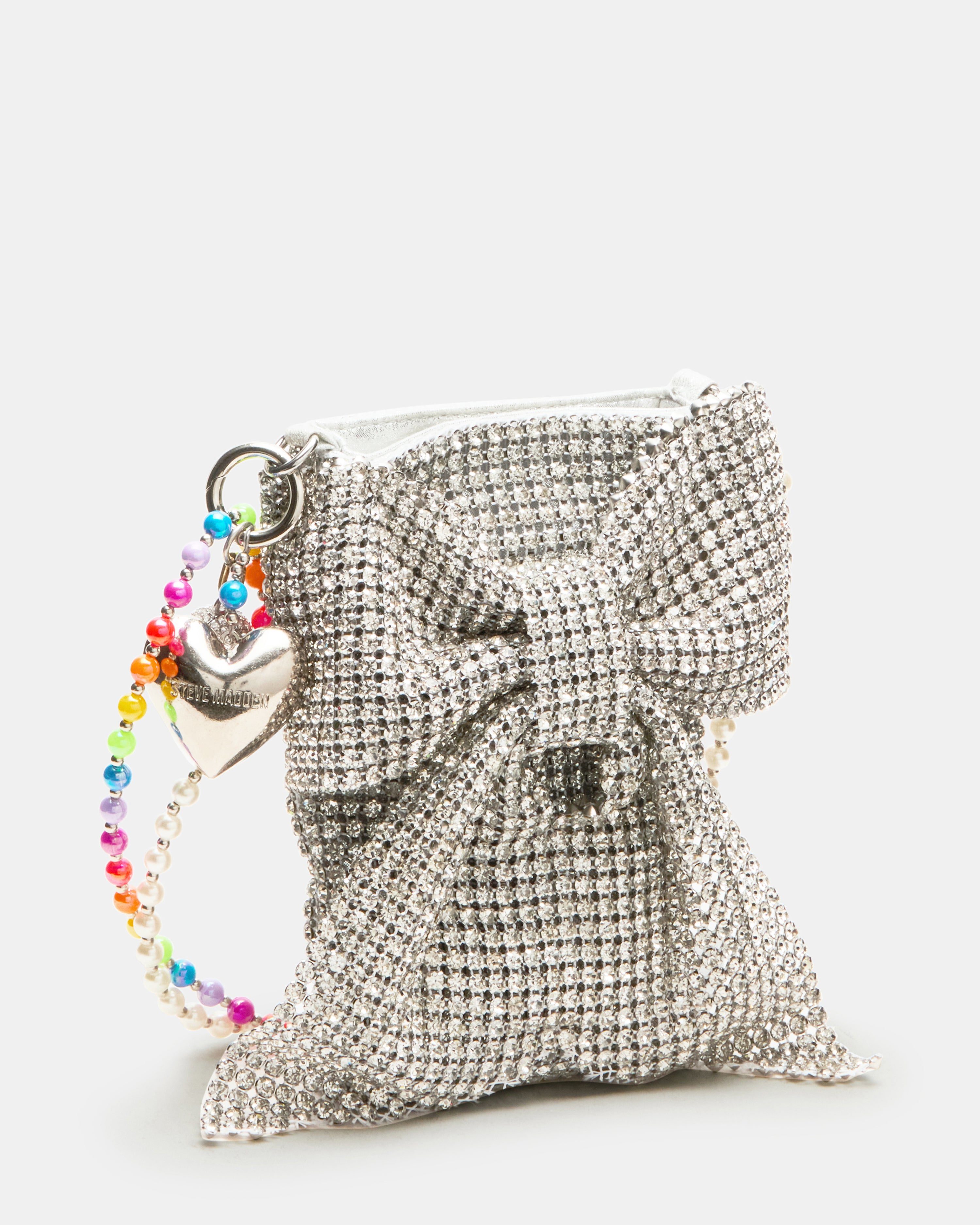 Close-up of the sparkling rhinestone embellishments on the bag.