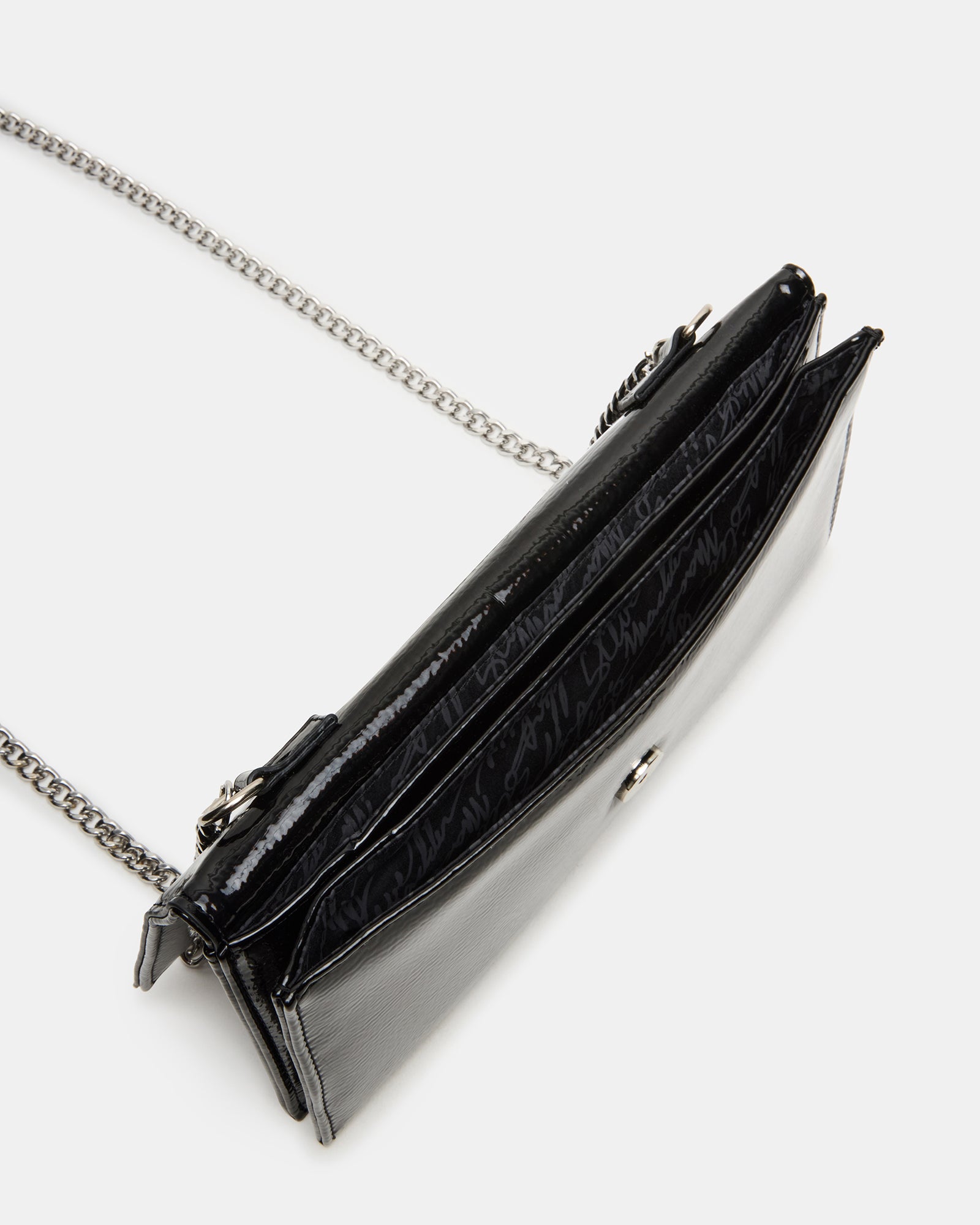 Interior view of the clutch displaying the slip pocket and magnetic snap closure