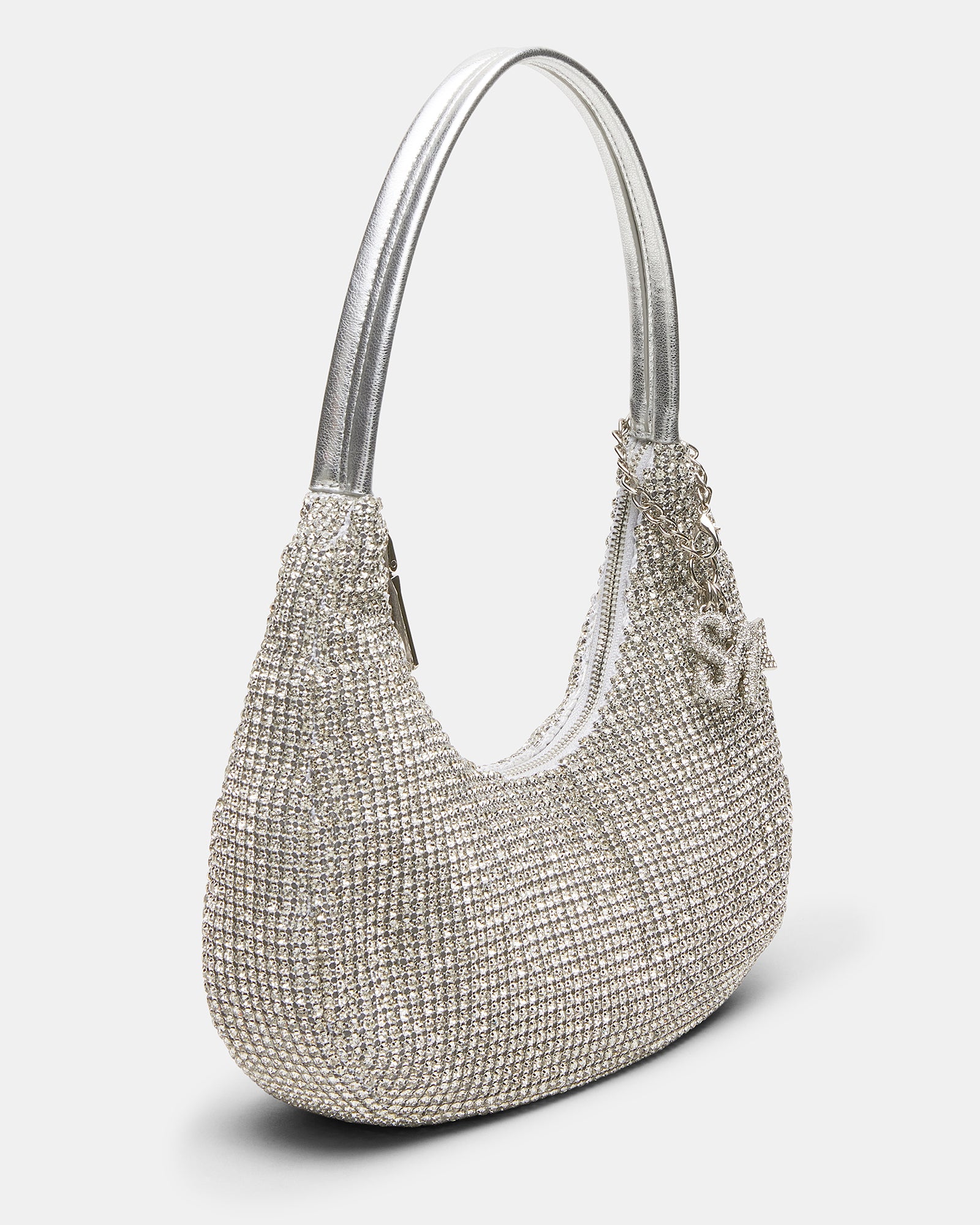 Rhinestone Glam Shoulder Bag displayed with a star charm