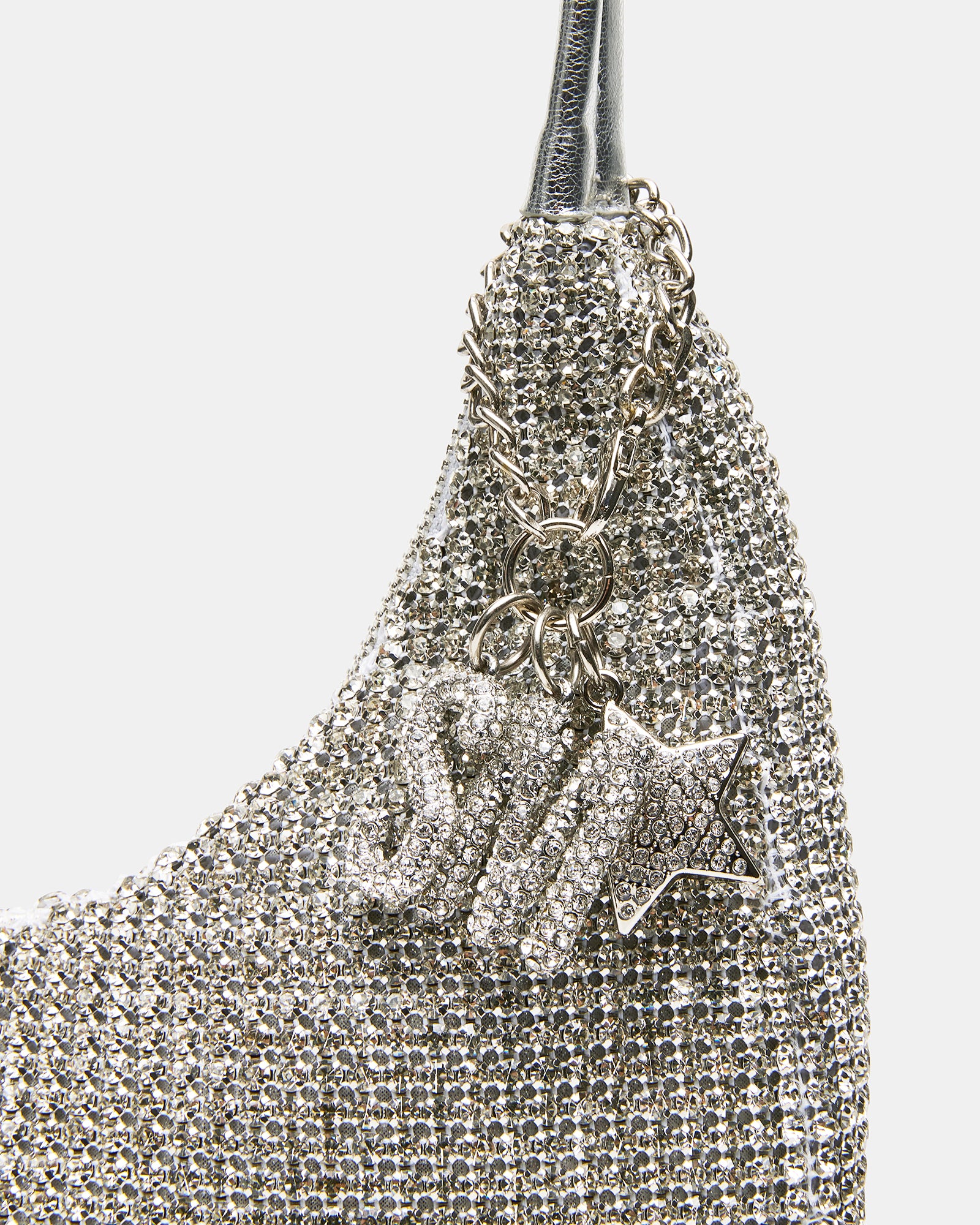 Rhinestone Glam Shoulder Bag worn as a stylish accessory