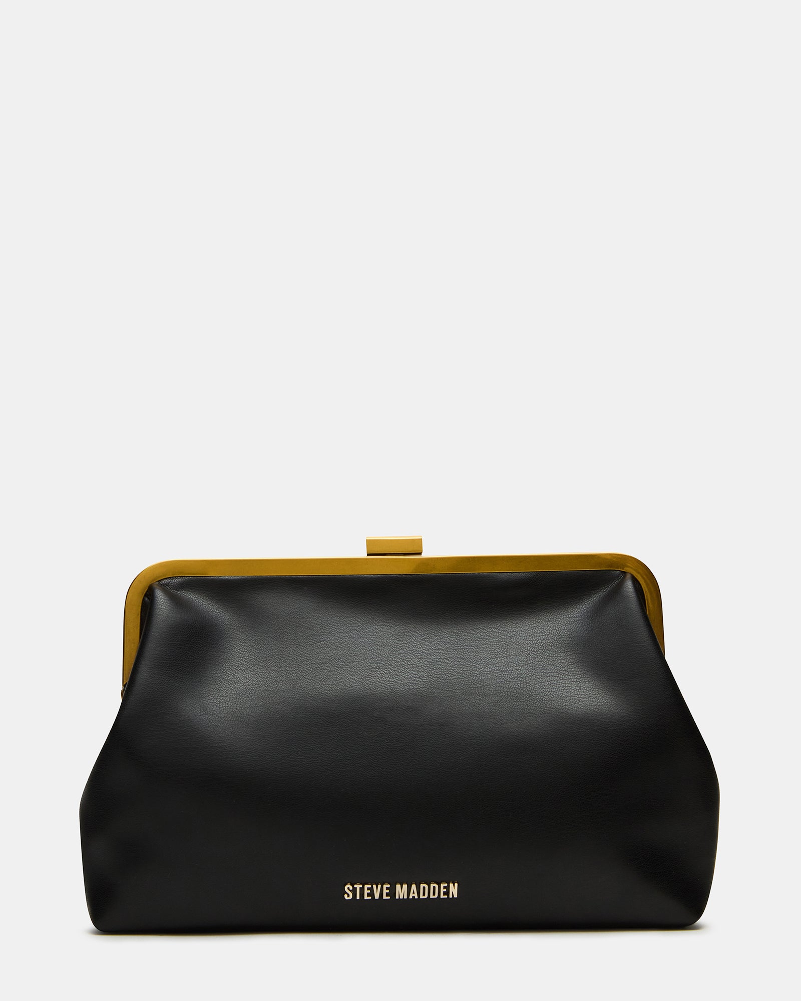 Open evening bag displaying its interior zipper pocket and organized compartments