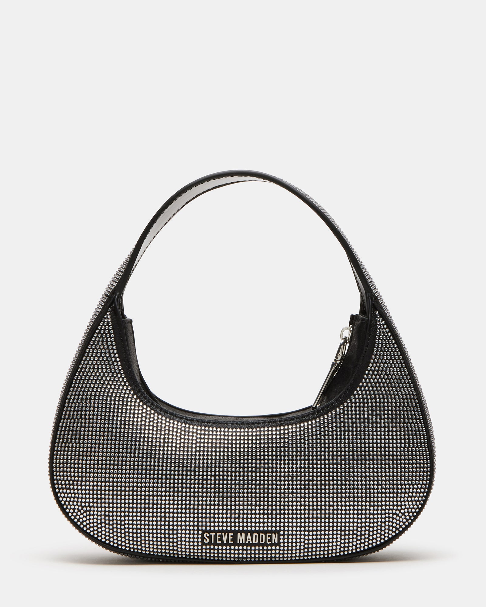 Close-up of Koa top handle bag highlighting rhinestone details.