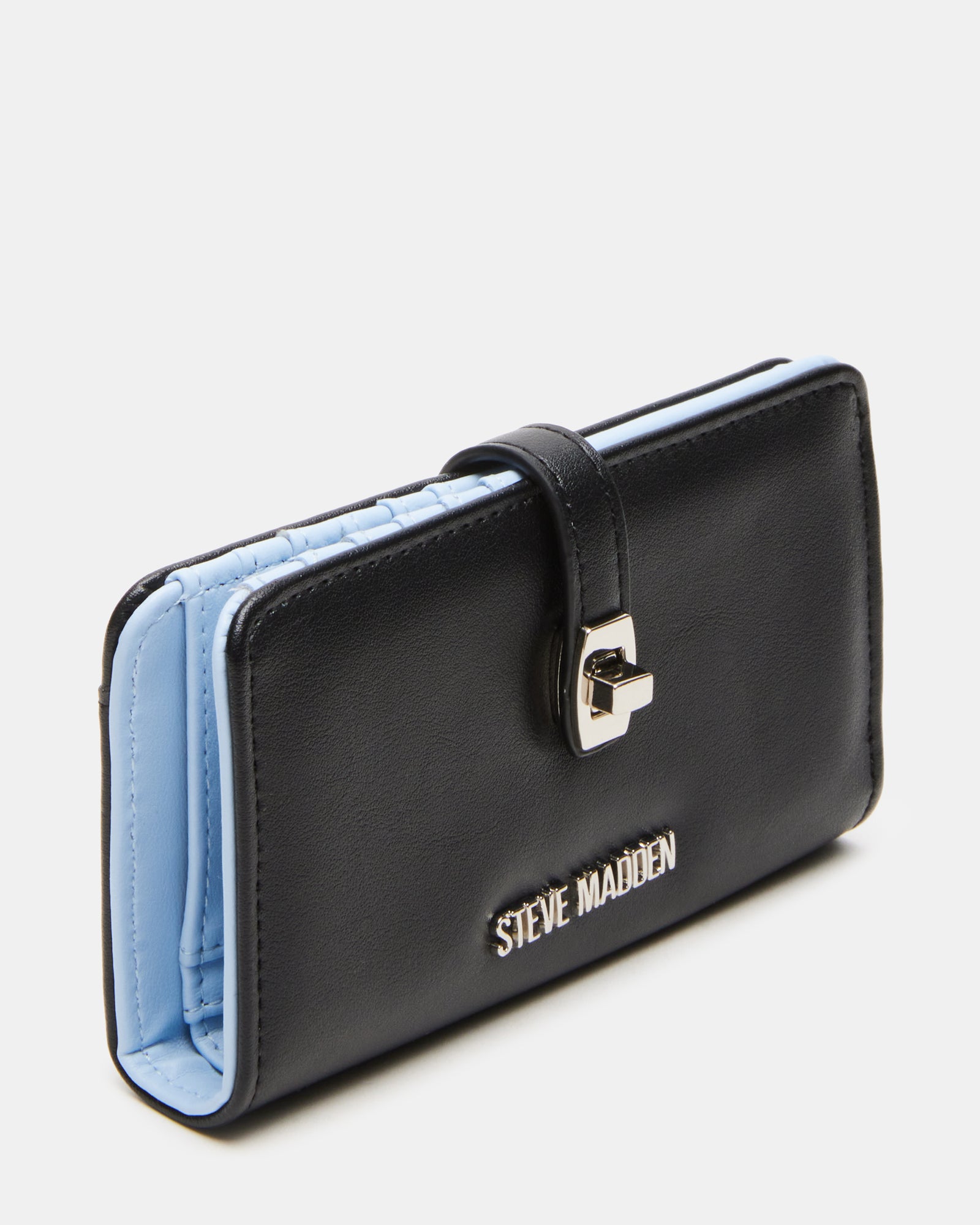 Black wallet styled with keys and phone for everyday carry