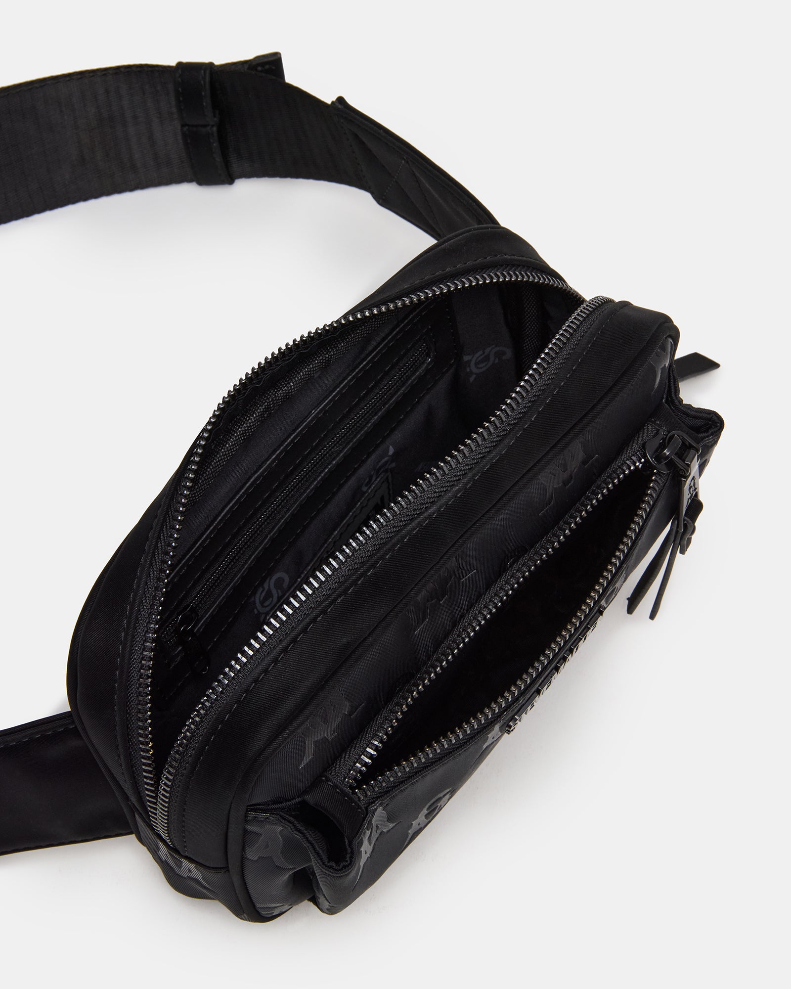 Side view of the LIND belt bag with adjustable strap, perfect for travel.