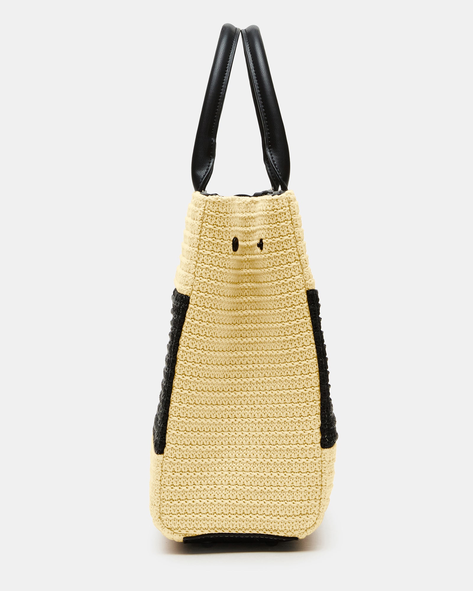 Side angle highlighting the adjustable crossbody strap and woven texture.