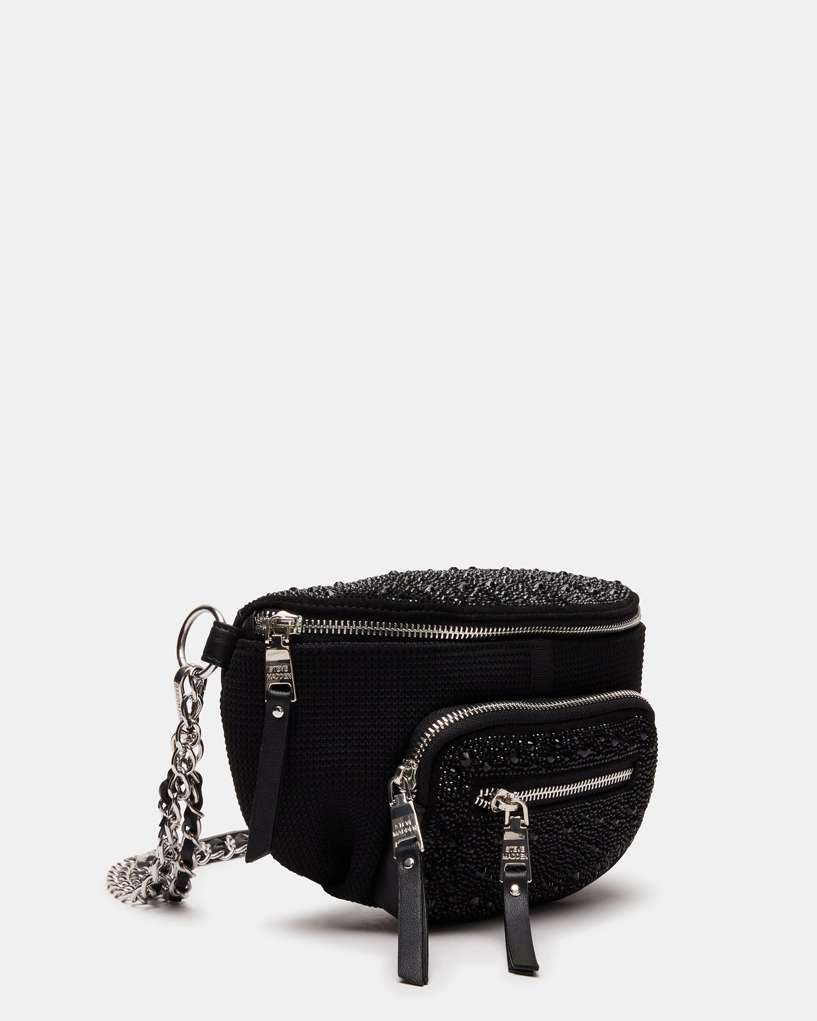 Model carrying the Maxima Rhinestone Bag as a crossbody for evening wear